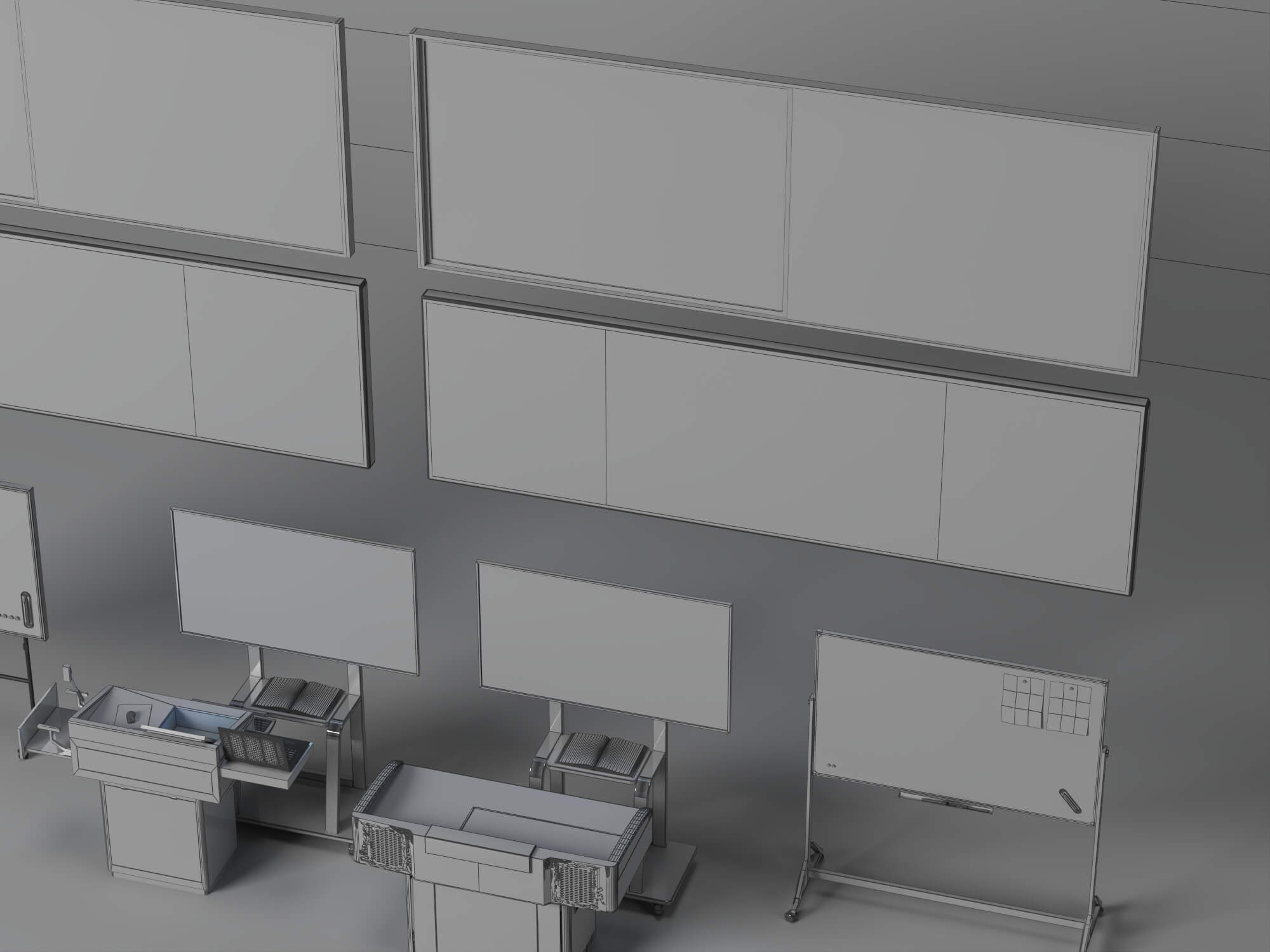 Classroom Teaching Equipment Collection 3D Model