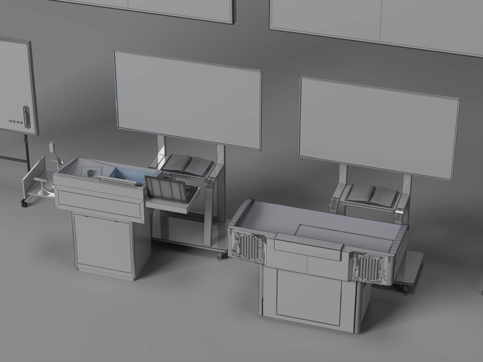 Classroom Teaching Equipment Collection 3D Model