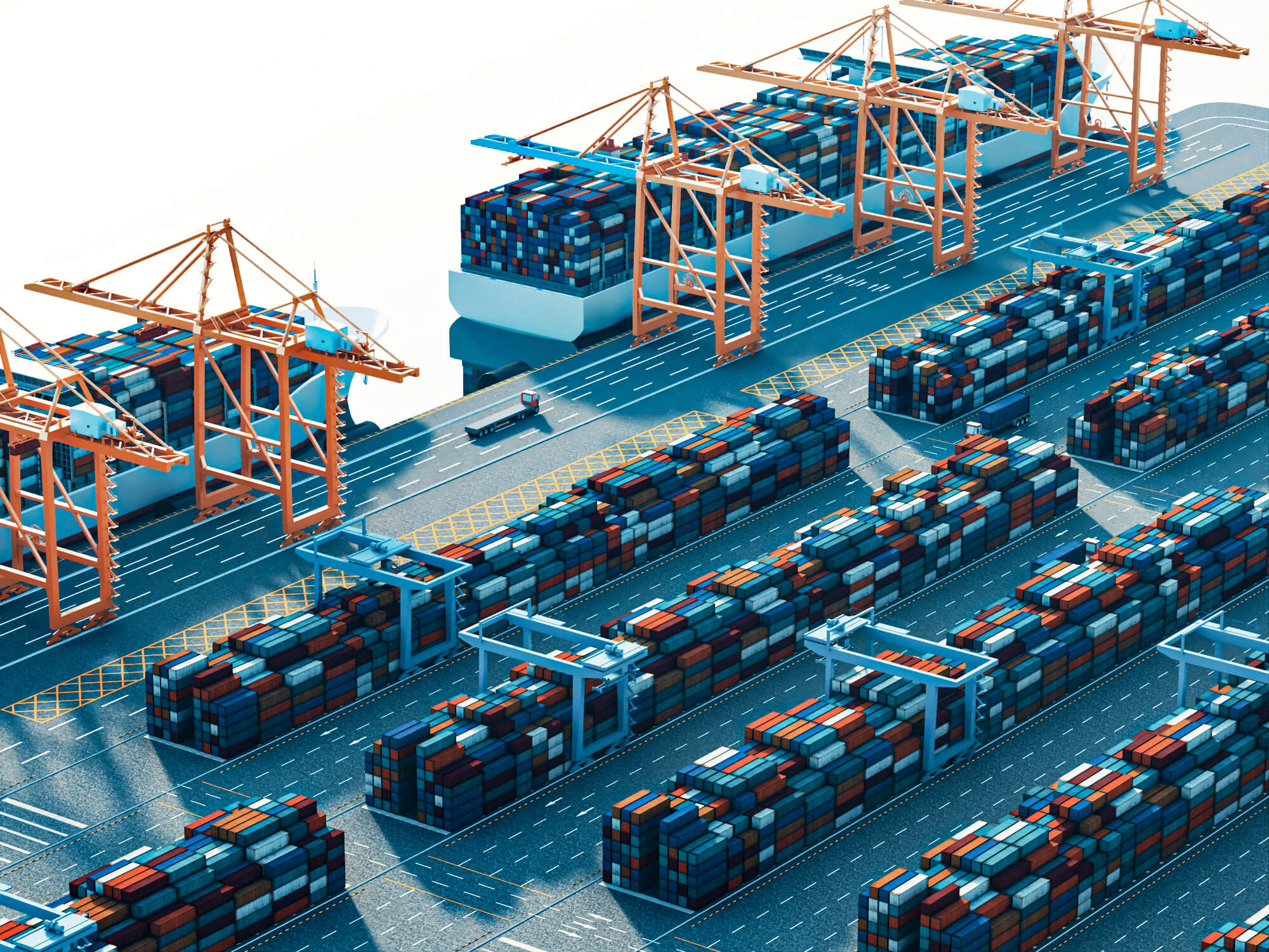 Container Port Terminal 3D Scene Model 3D Model
