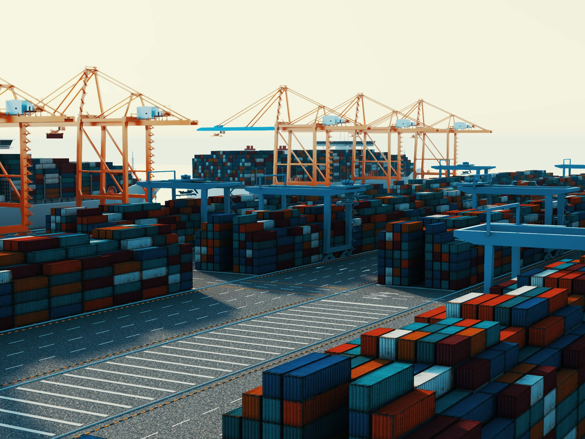 Container Port Terminal 3D Scene Model 3D Model
