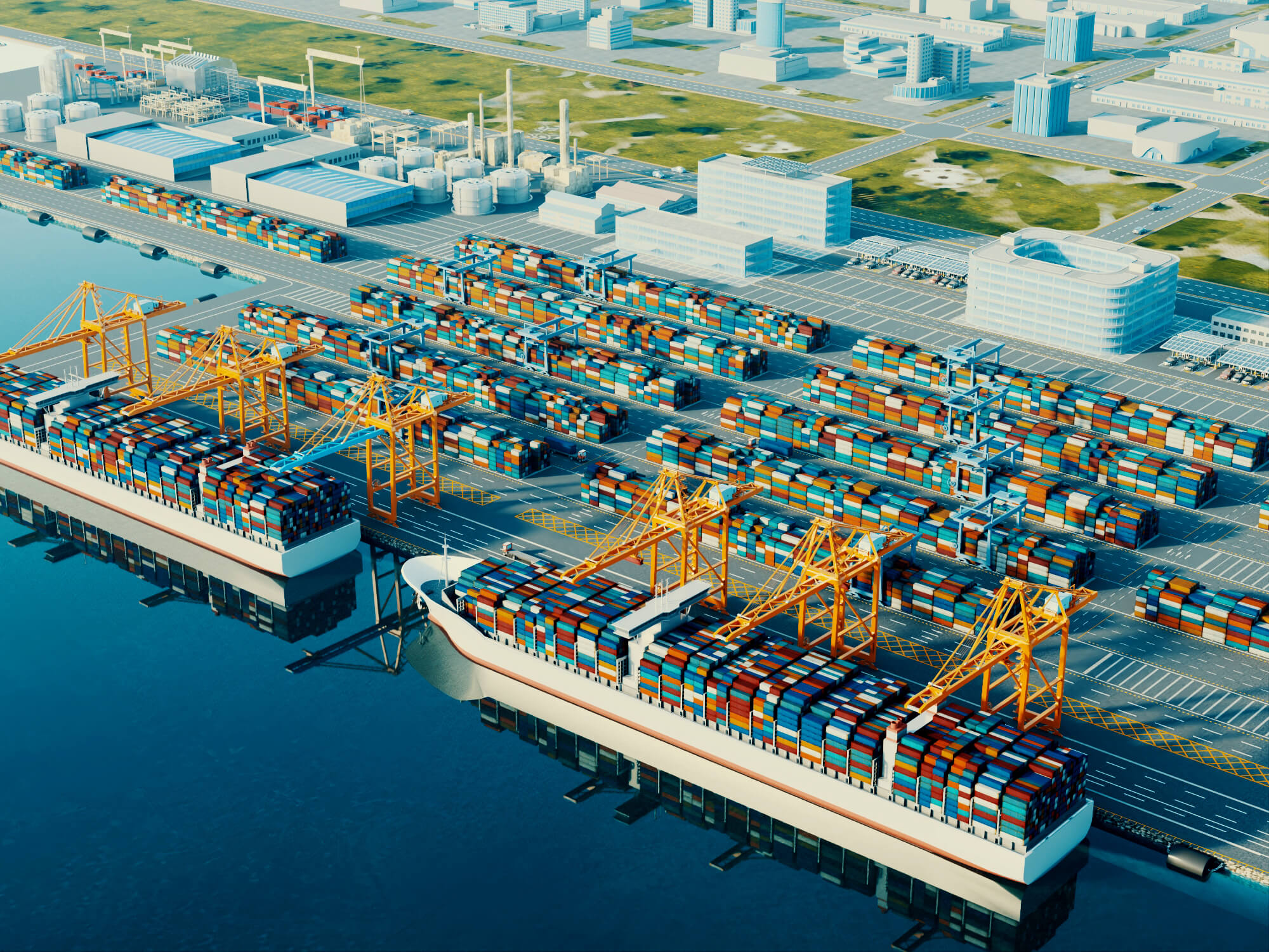 Container Port Terminal 3D Scene Model 3D Model