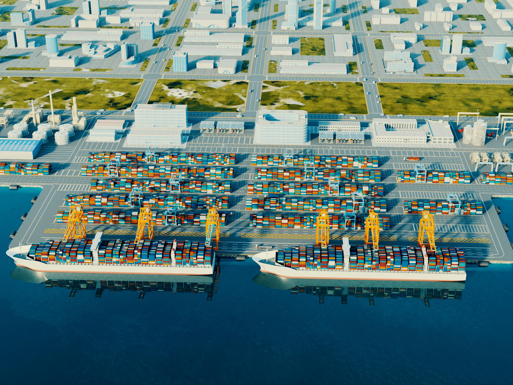 Container Port Terminal 3D Scene Model 3D Model