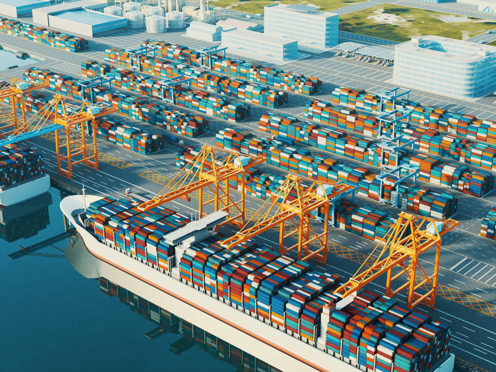 Container Port Terminal 3D Scene Model 3D Model