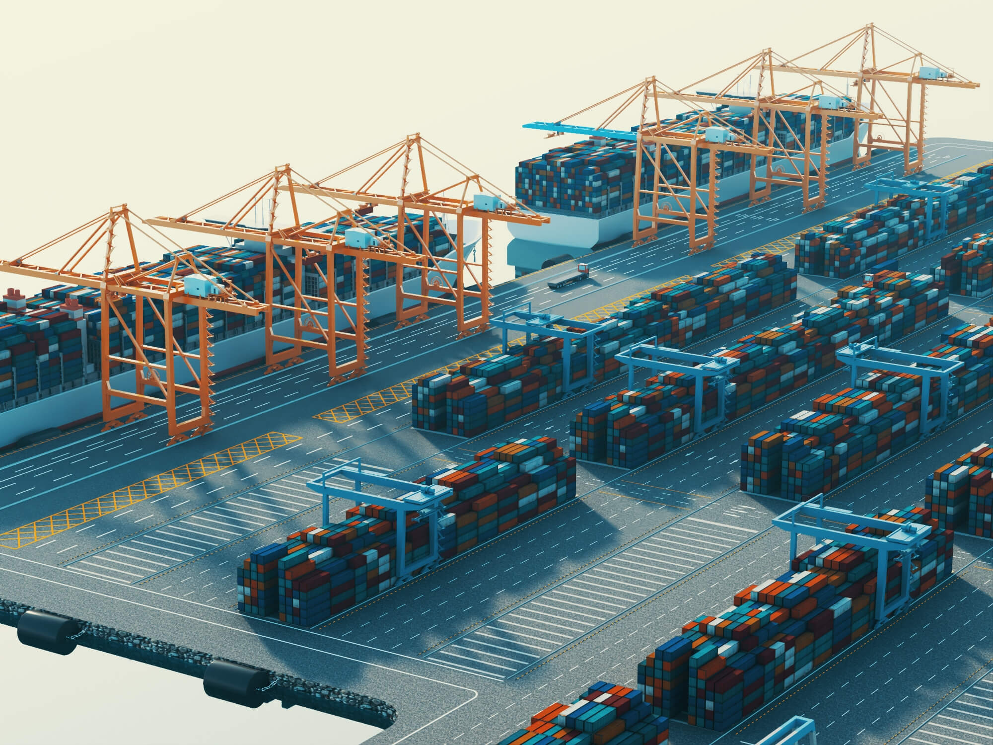 Container Port Terminal 3D Scene Model 3D Model