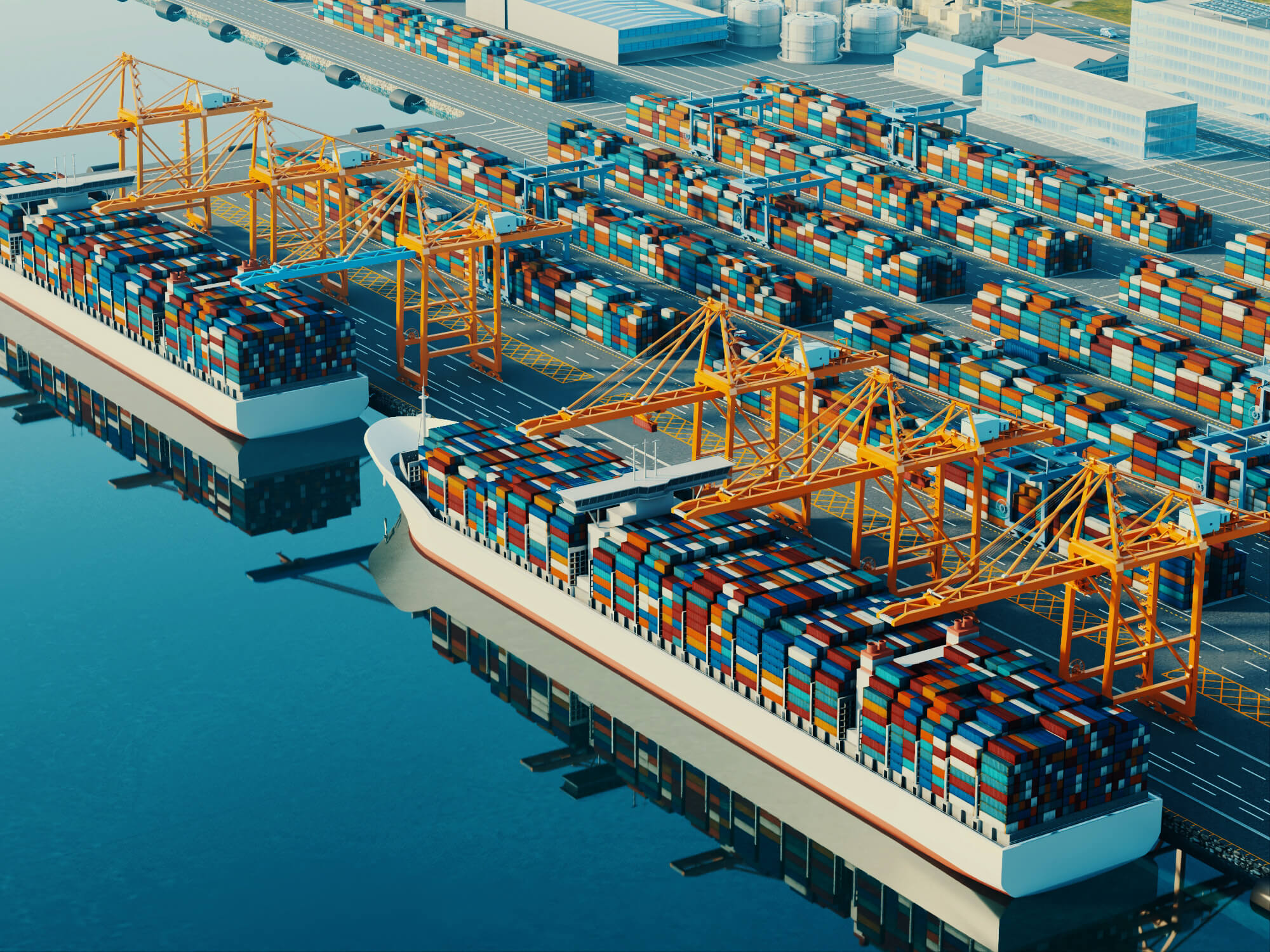 Container Port Terminal 3D Scene Model 3D Model