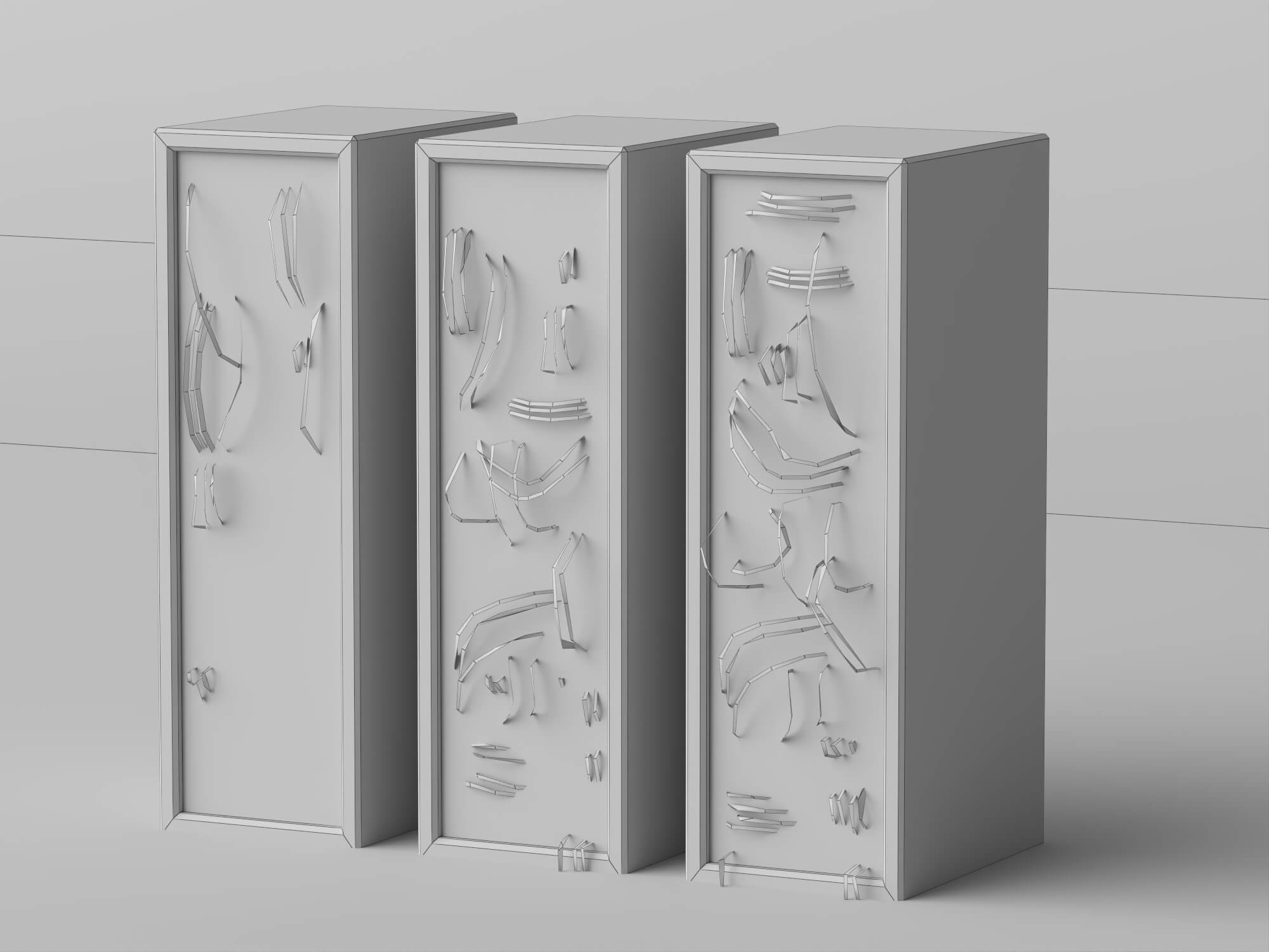 Damaged Server Rack Asset Pack 3D Model