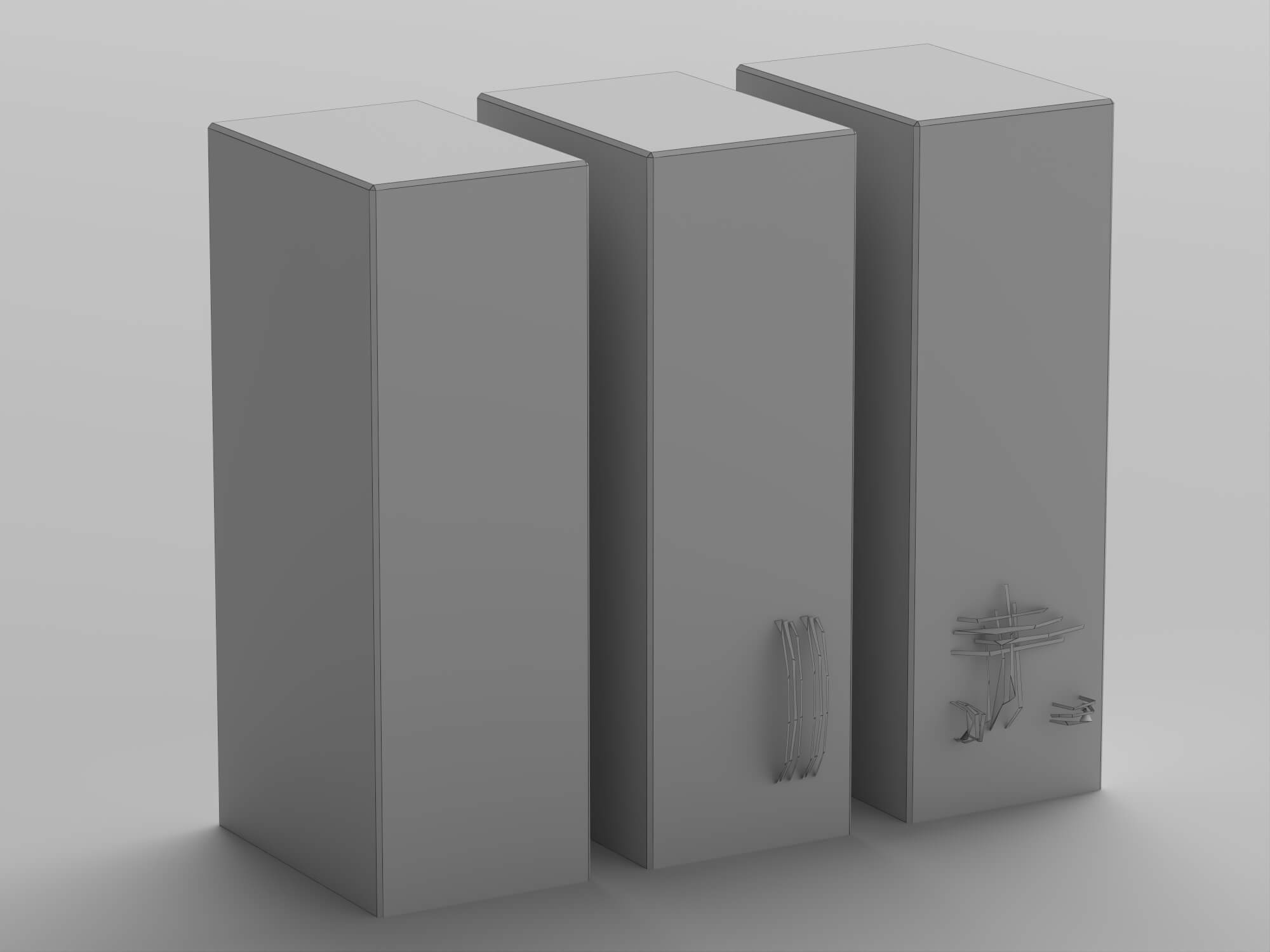 Damaged Server Rack Asset Pack 3D Model