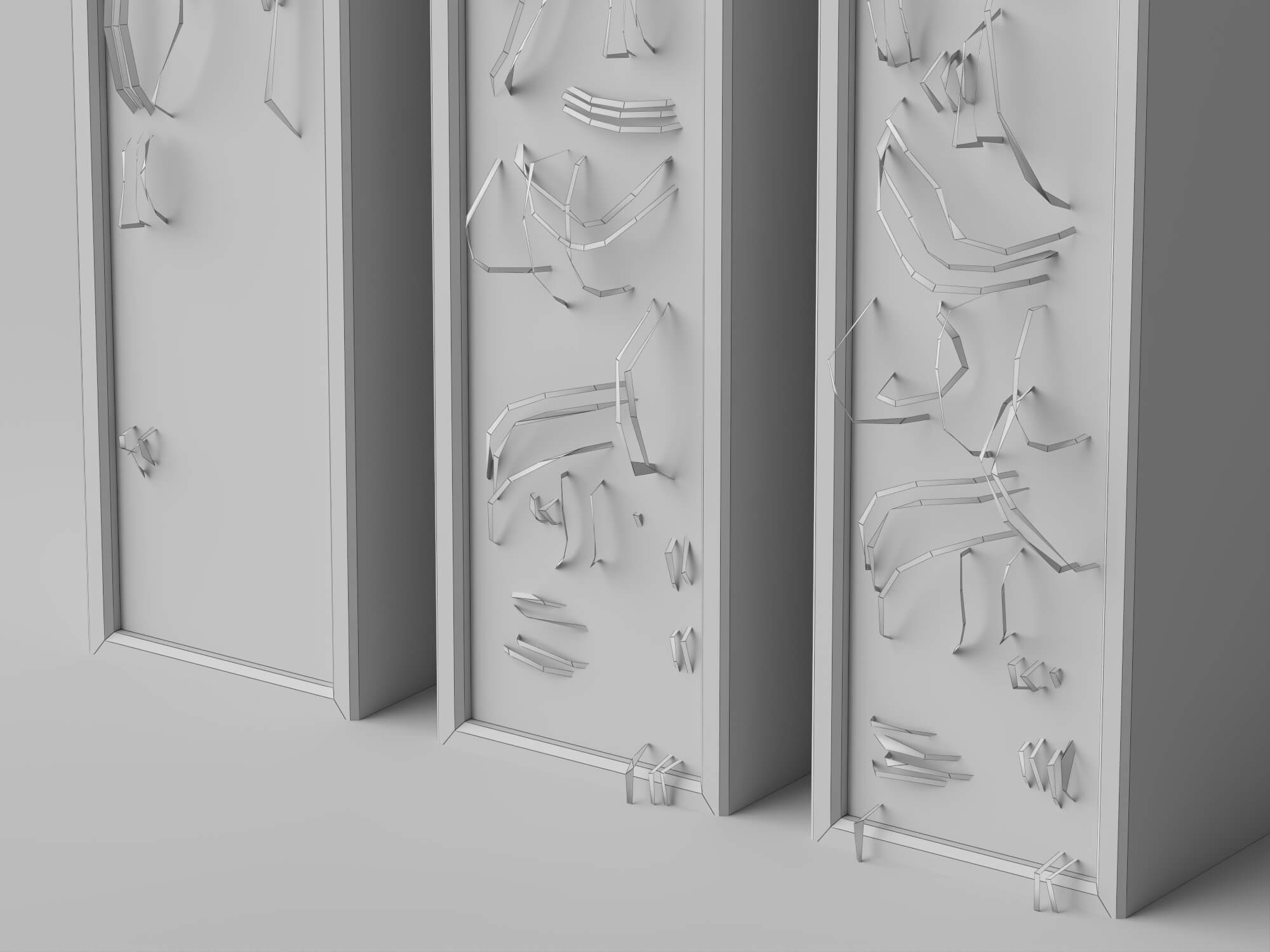 Damaged Server Rack Asset Pack 3D Model