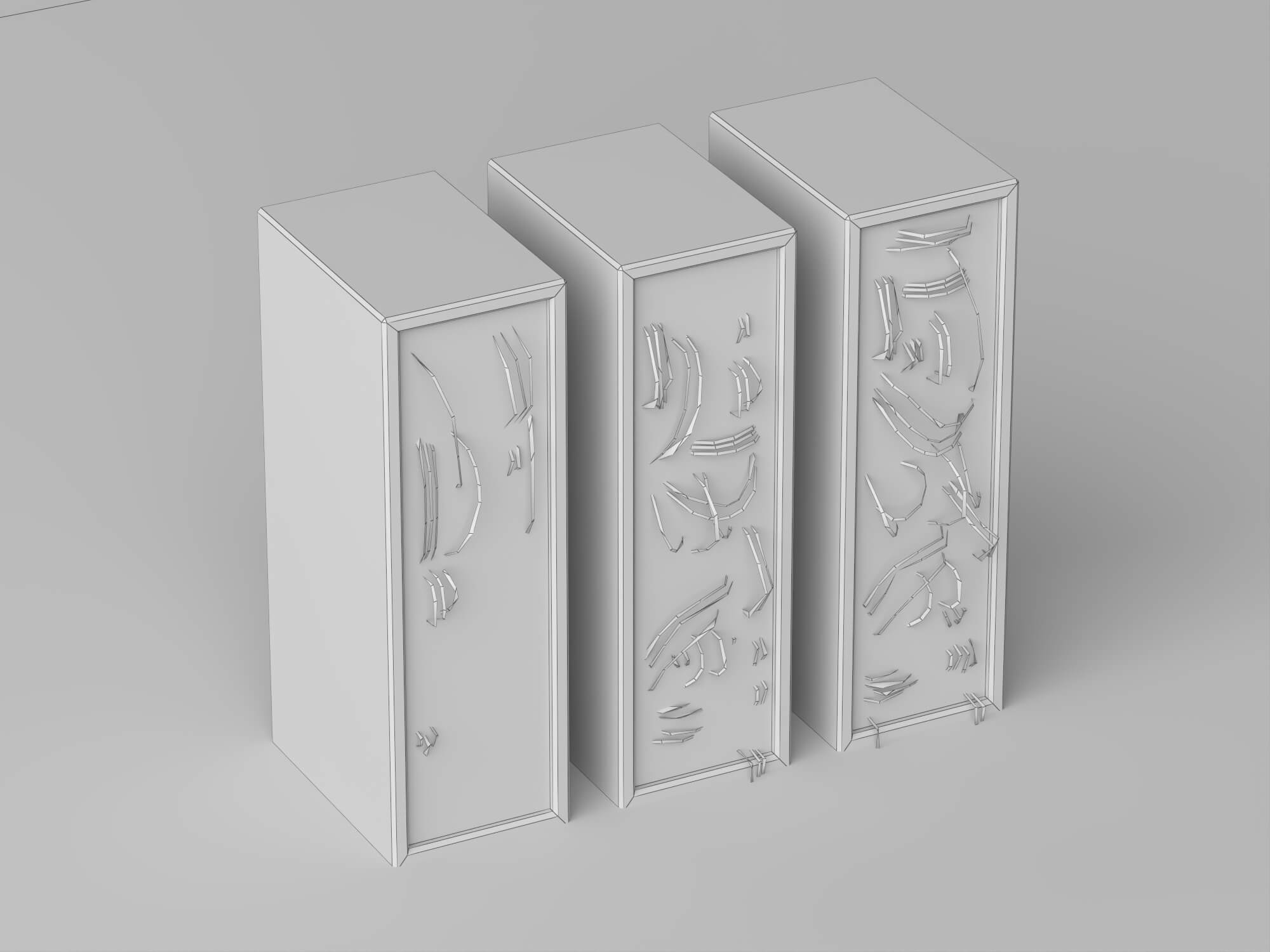 Damaged Server Rack Asset Pack 3D Model