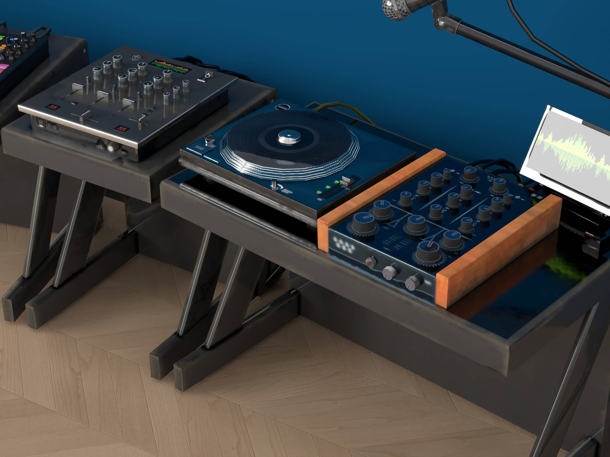 DJ Music Equipment Setup 3D Model 3D Model