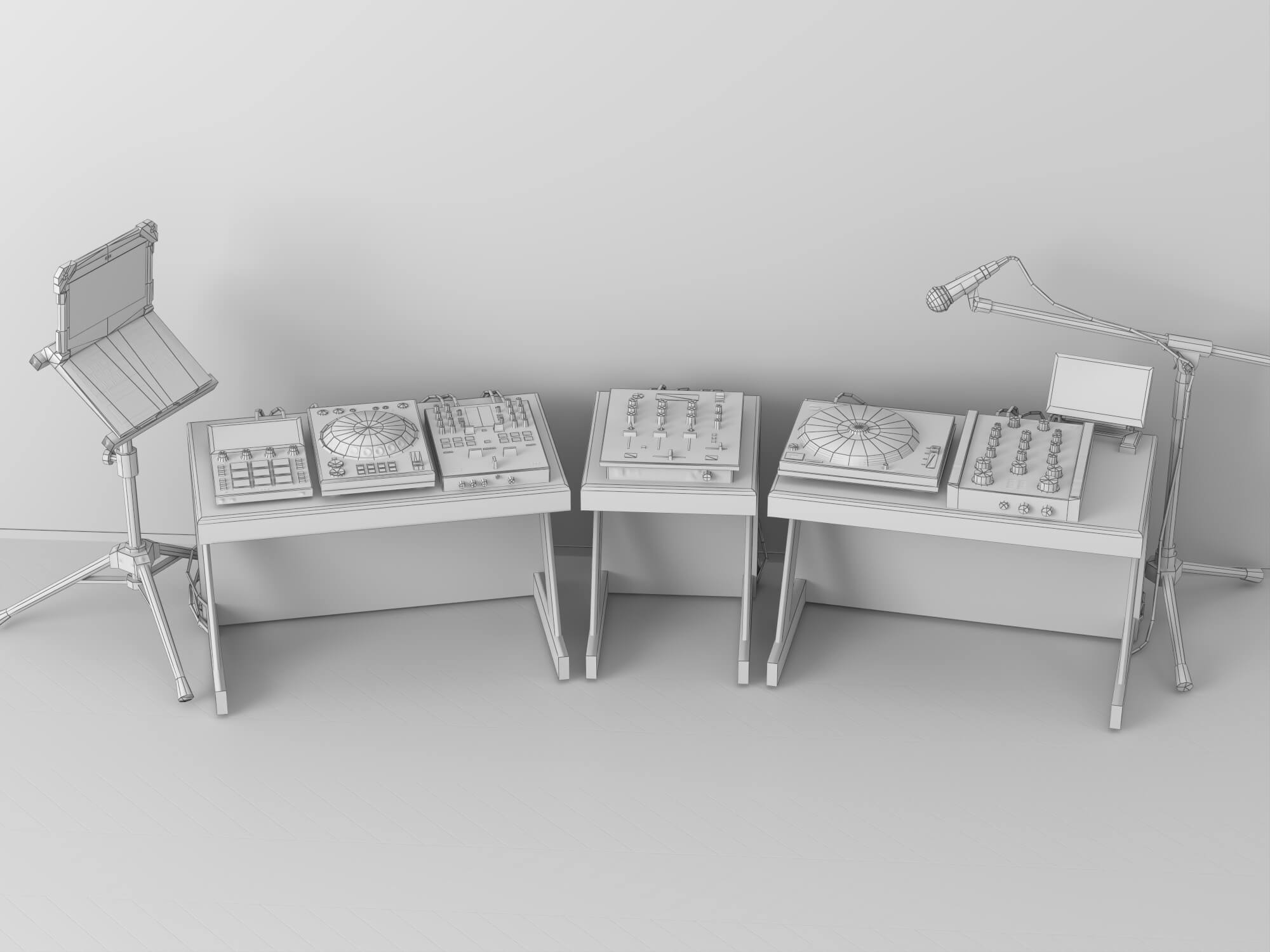 DJ Music Equipment Setup 3D Model 3D Model