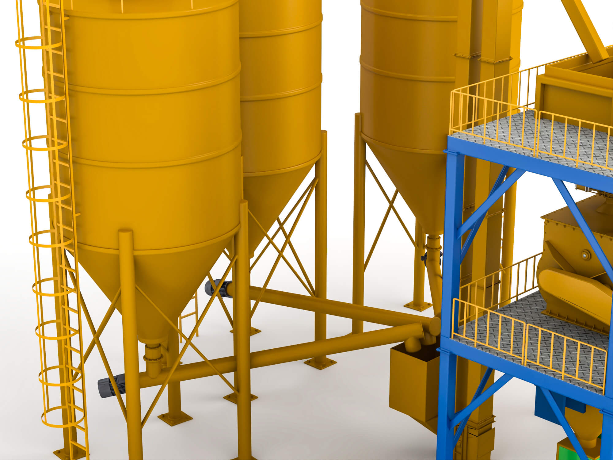 Dry Mortar Mixing Plant Industrial Equipment 3D Model