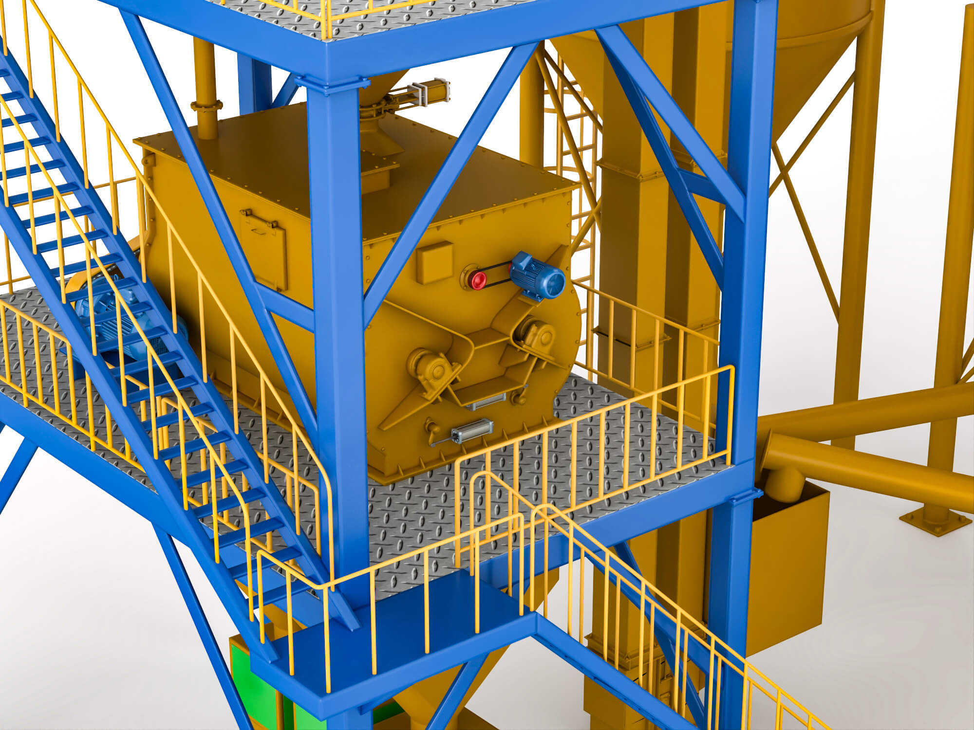 Dry Mortar Mixing Plant Industrial Equipment 3D Model