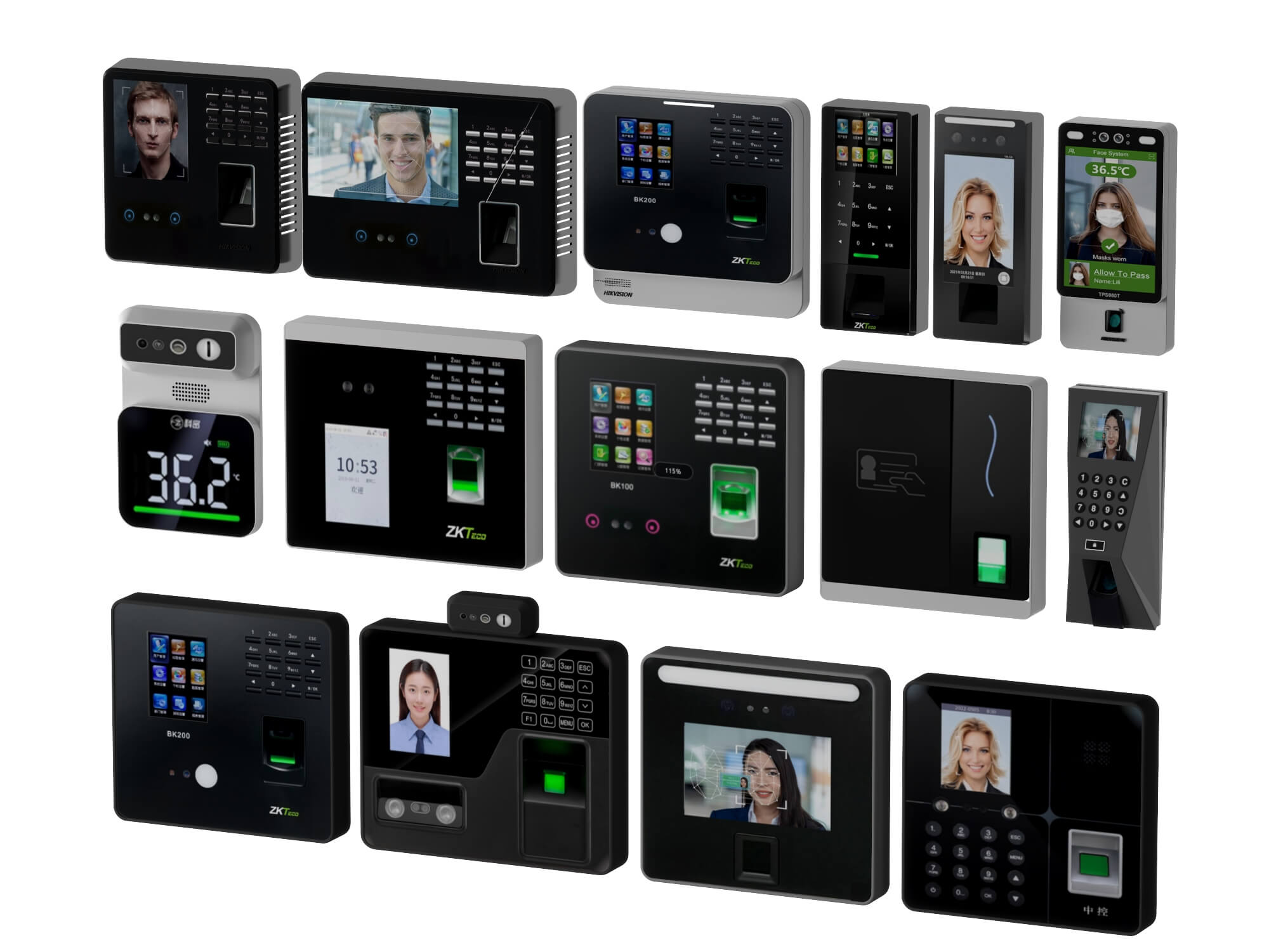 Face Fingerprint Access Control Terminal Set 3D Model