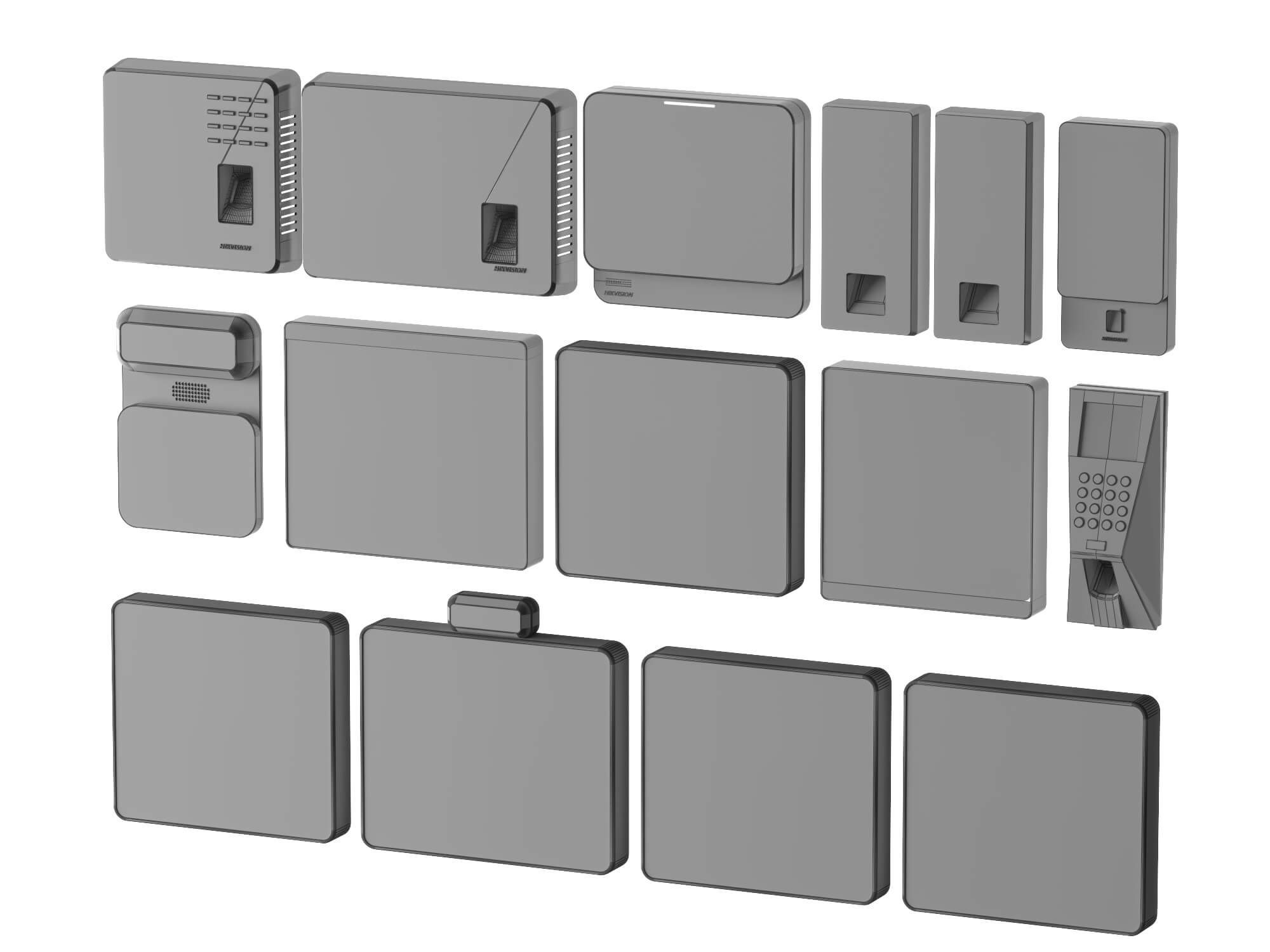 Face Fingerprint Access Control Terminal Set 3D Model