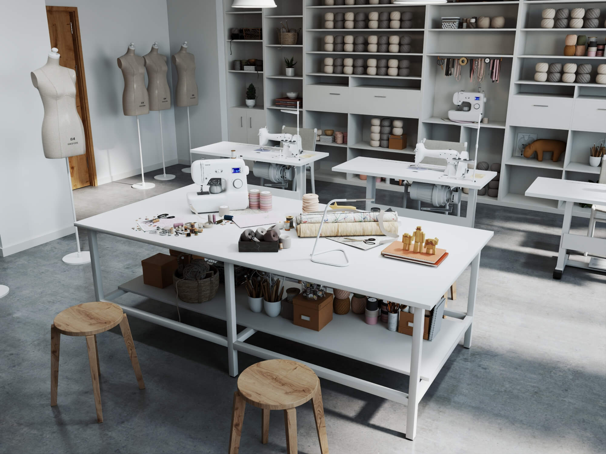 Fashion Sewing Studio Interior Scene 3D Model