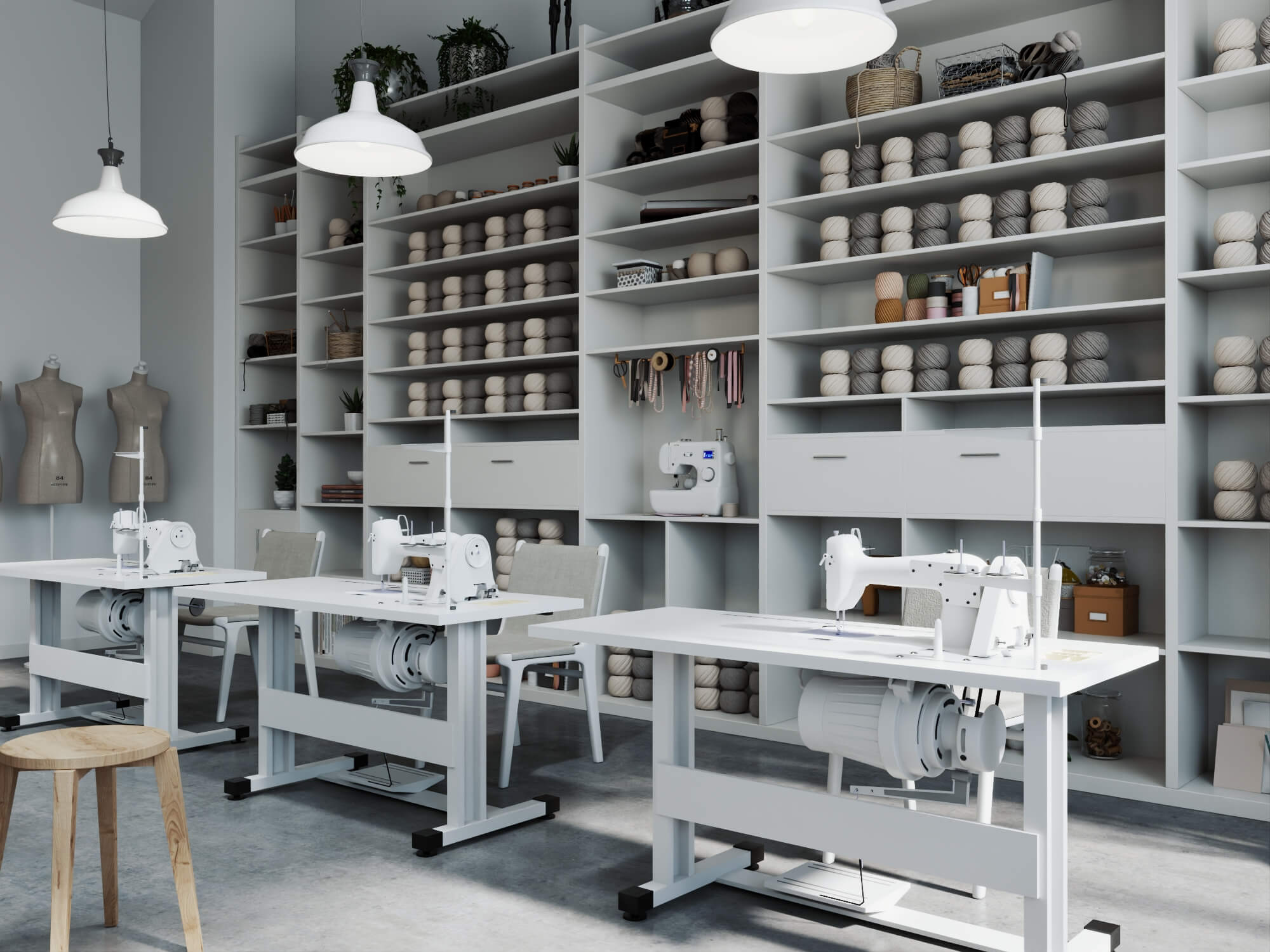 Fashion Sewing Studio Interior Scene 3D Model