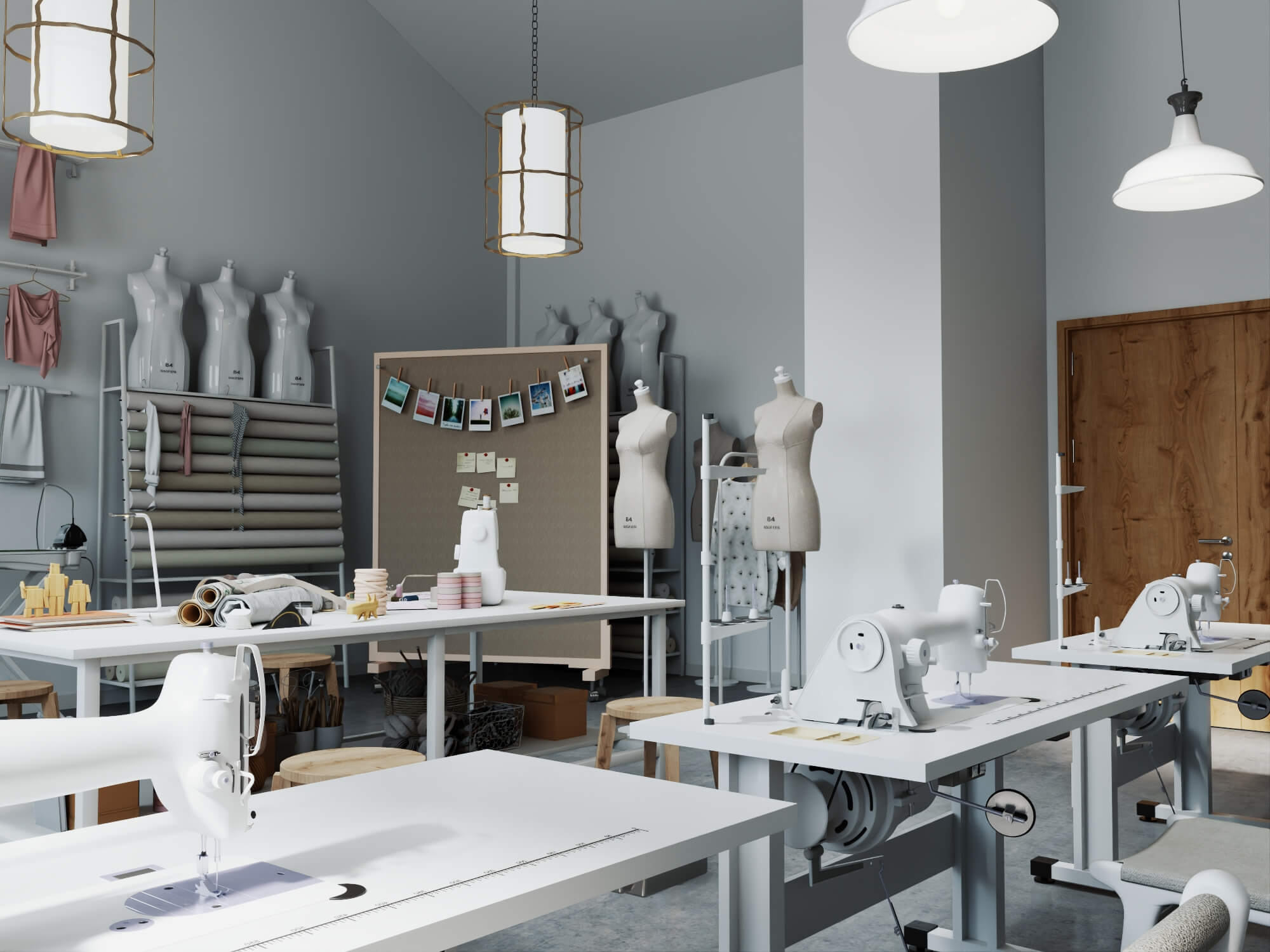 Fashion Sewing Studio Interior Scene 3D Model
