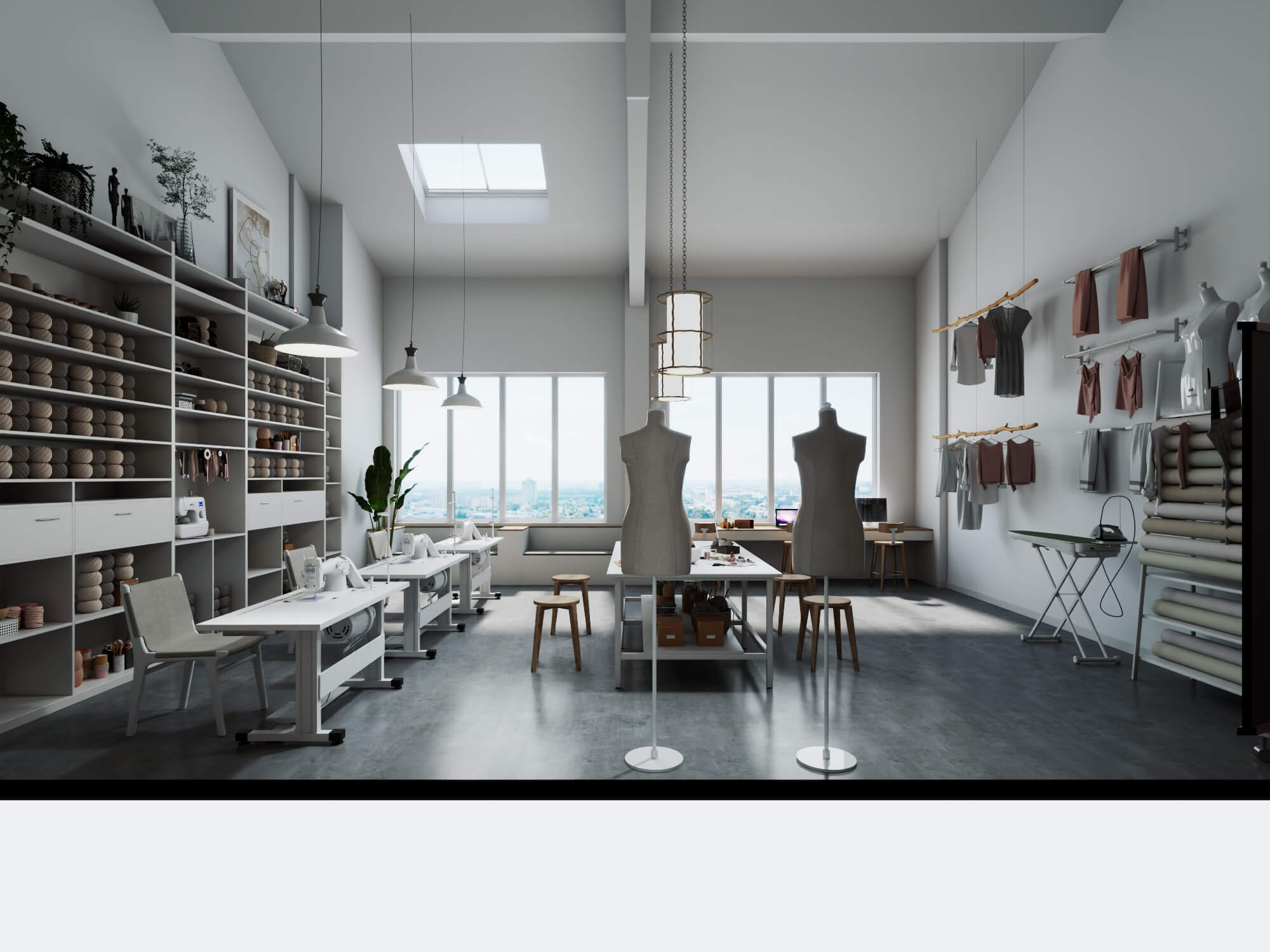 Fashion Sewing Studio Interior Scene 3D Model