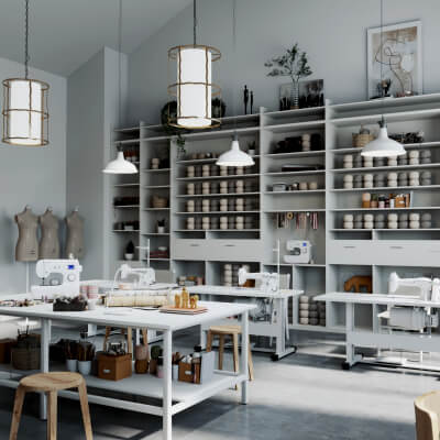Fashion Sewing Studio Interior Scene