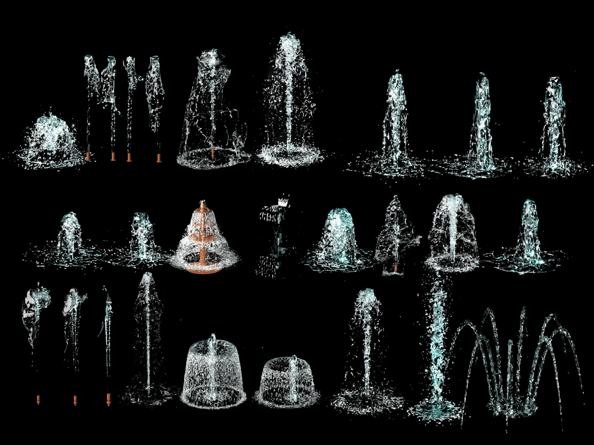 Fountain Water Jet Effect 3D Asset 3D Model