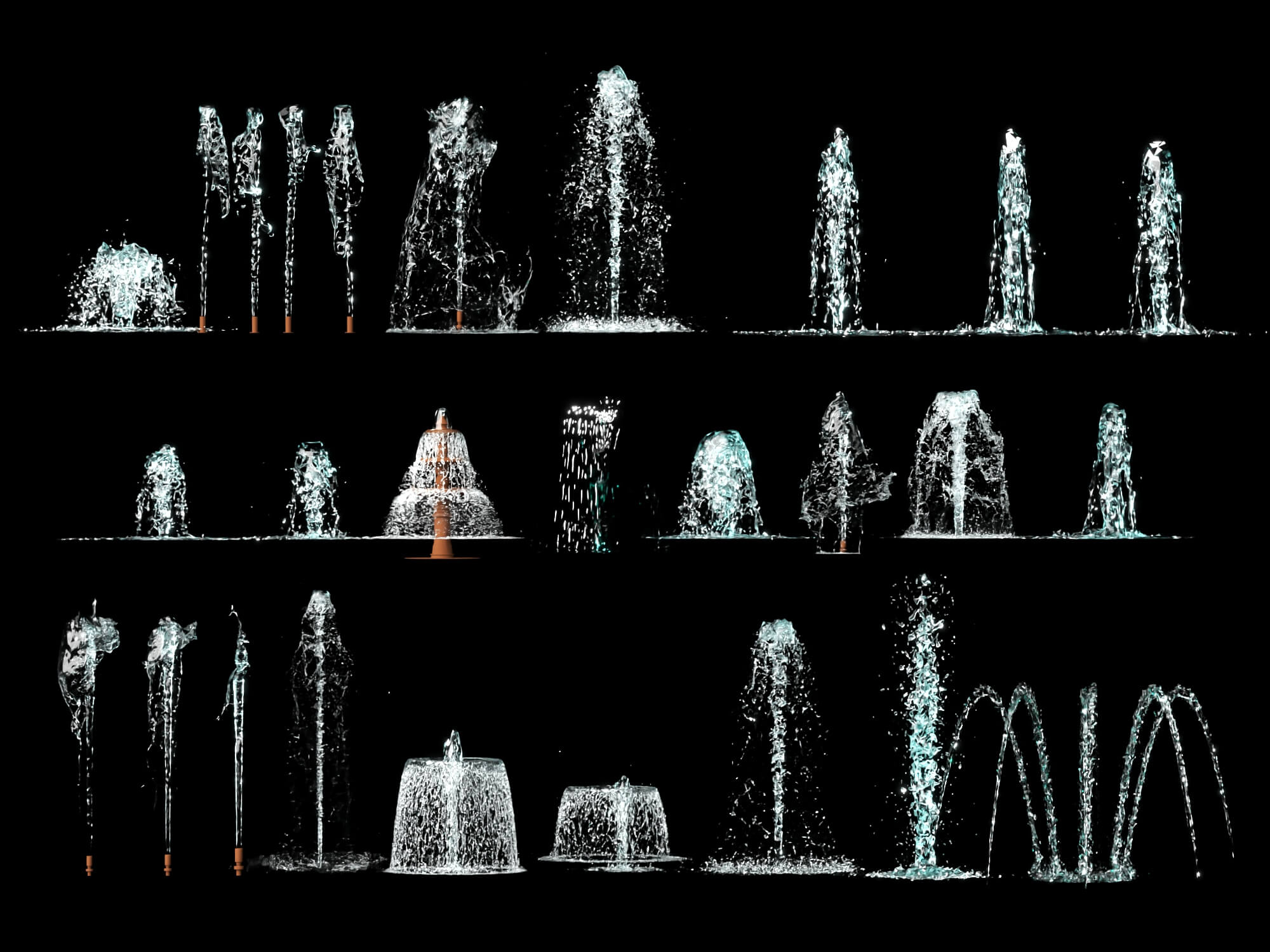 Fountain Water Jet Effect 3D Asset 3D Model