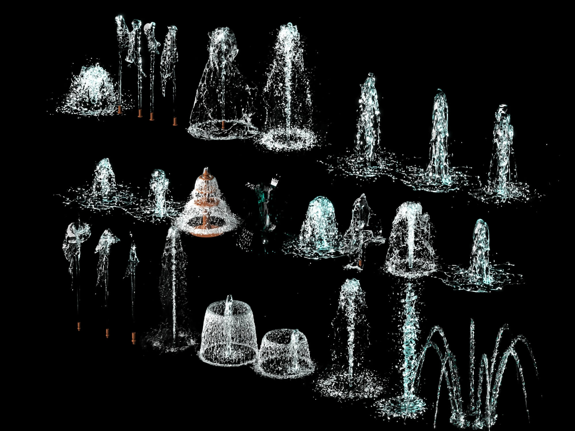 Fountain Water Jet Effect 3D Asset 3D Model