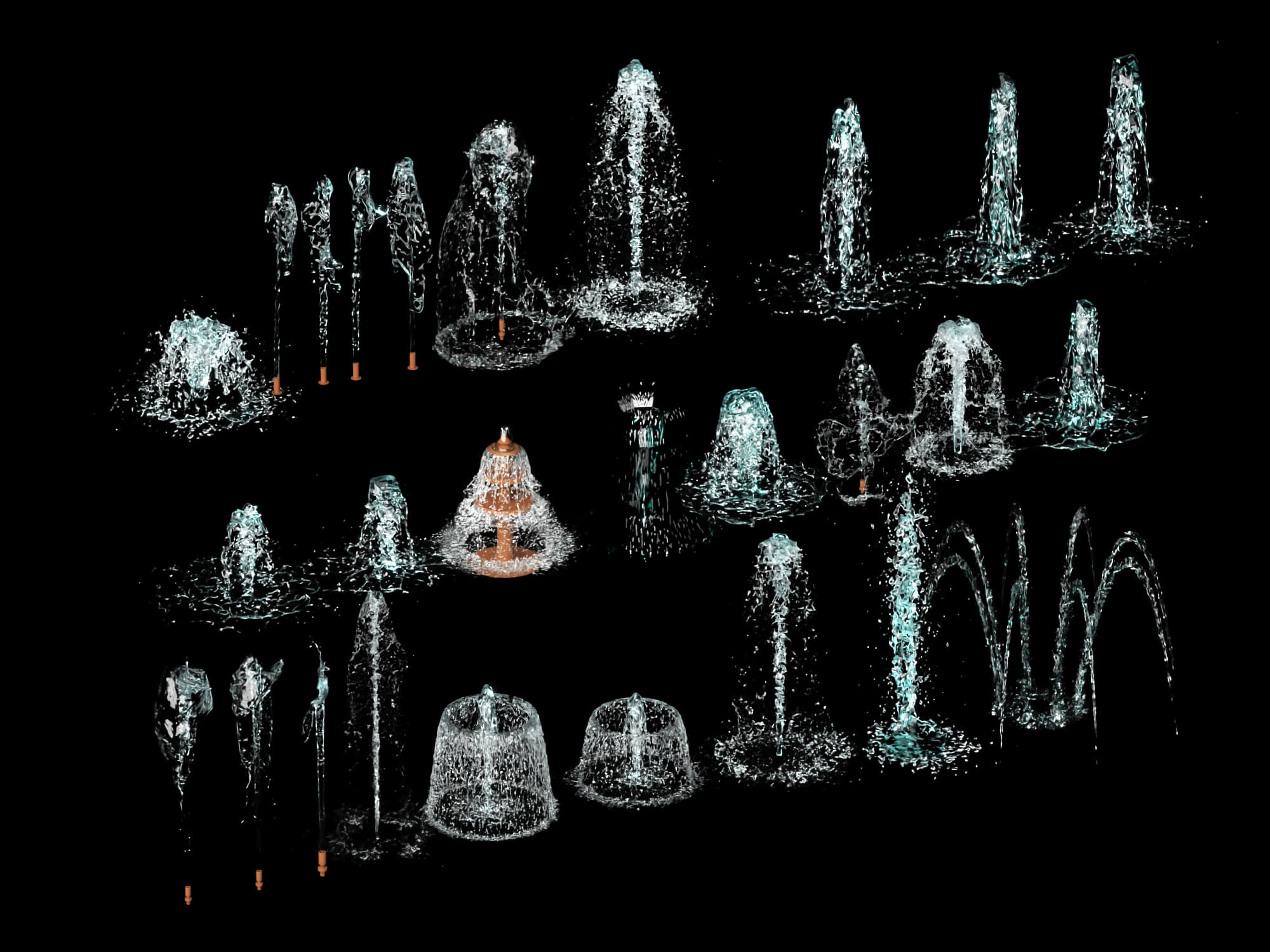 Fountain Water Jet Effect 3D Asset 3D Model