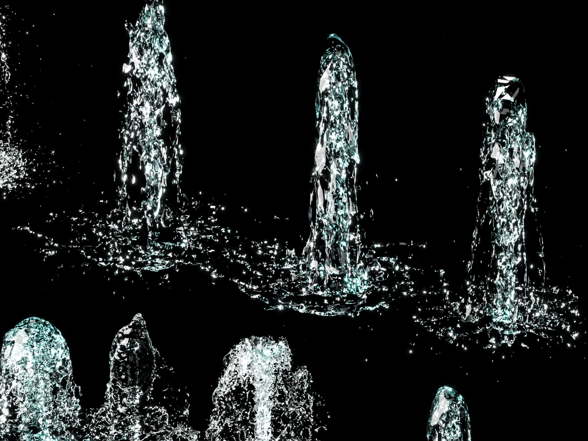Fountain Water Jet Effect 3D Asset 3D Model