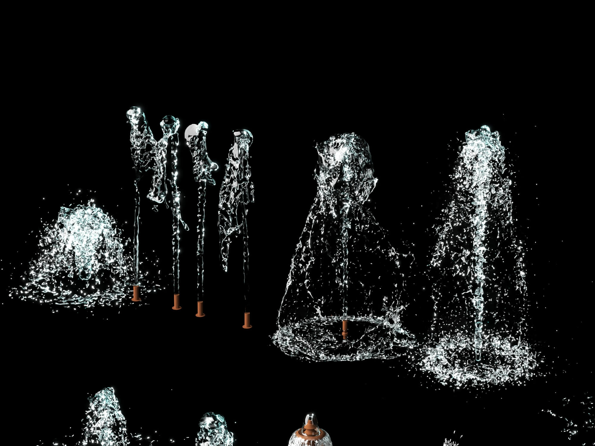 Fountain Water Jet Effect 3D Asset 3D Model