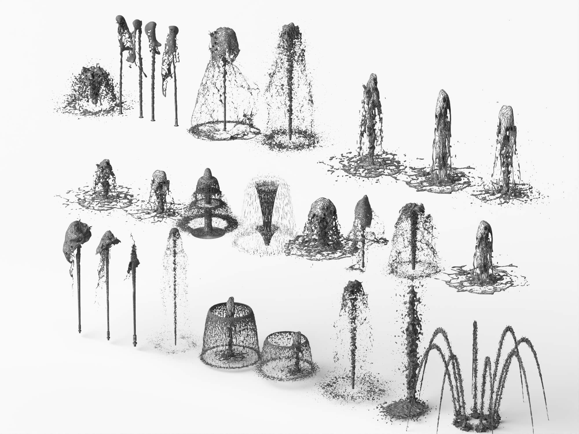 Fountain Water Jet Effect 3D Asset 3D Model