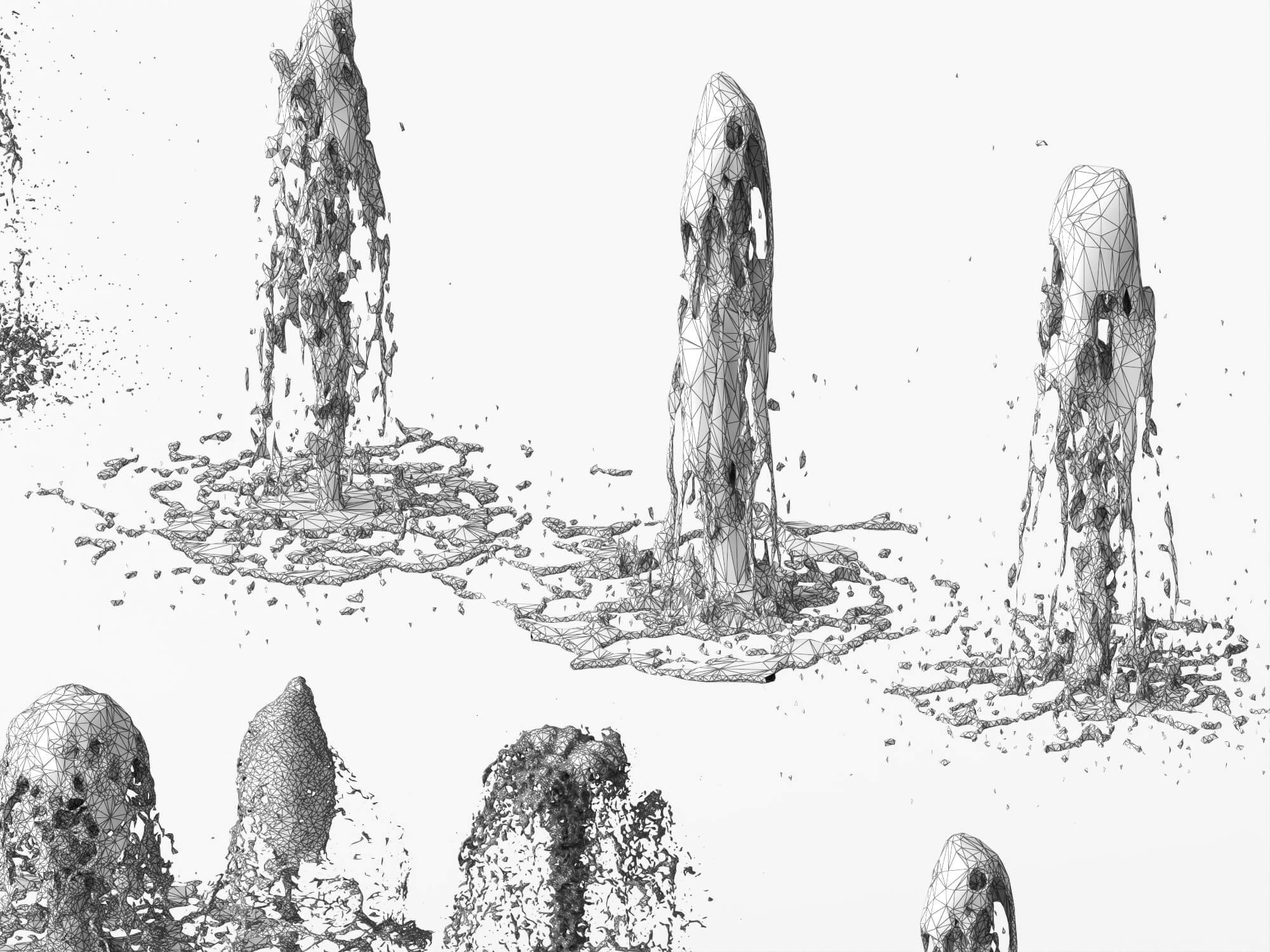 Fountain Water Jet Effect 3D Asset 3D Model