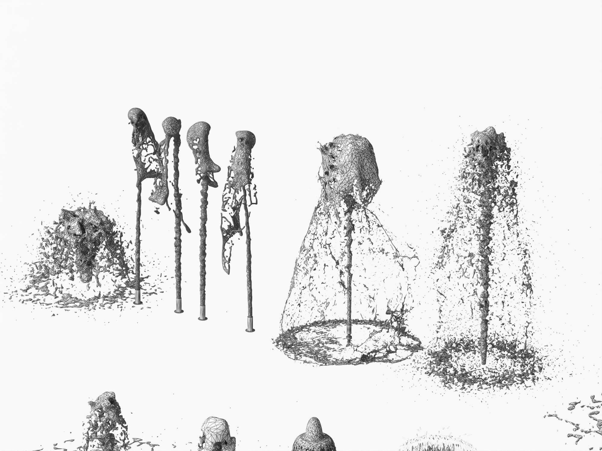 Fountain Water Jet Effect 3D Asset 3D Model