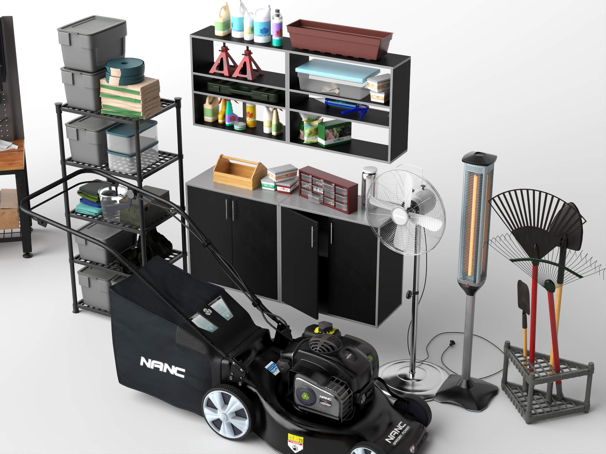 Garage and Garden Workshop Tools Asset Pack 3D Model