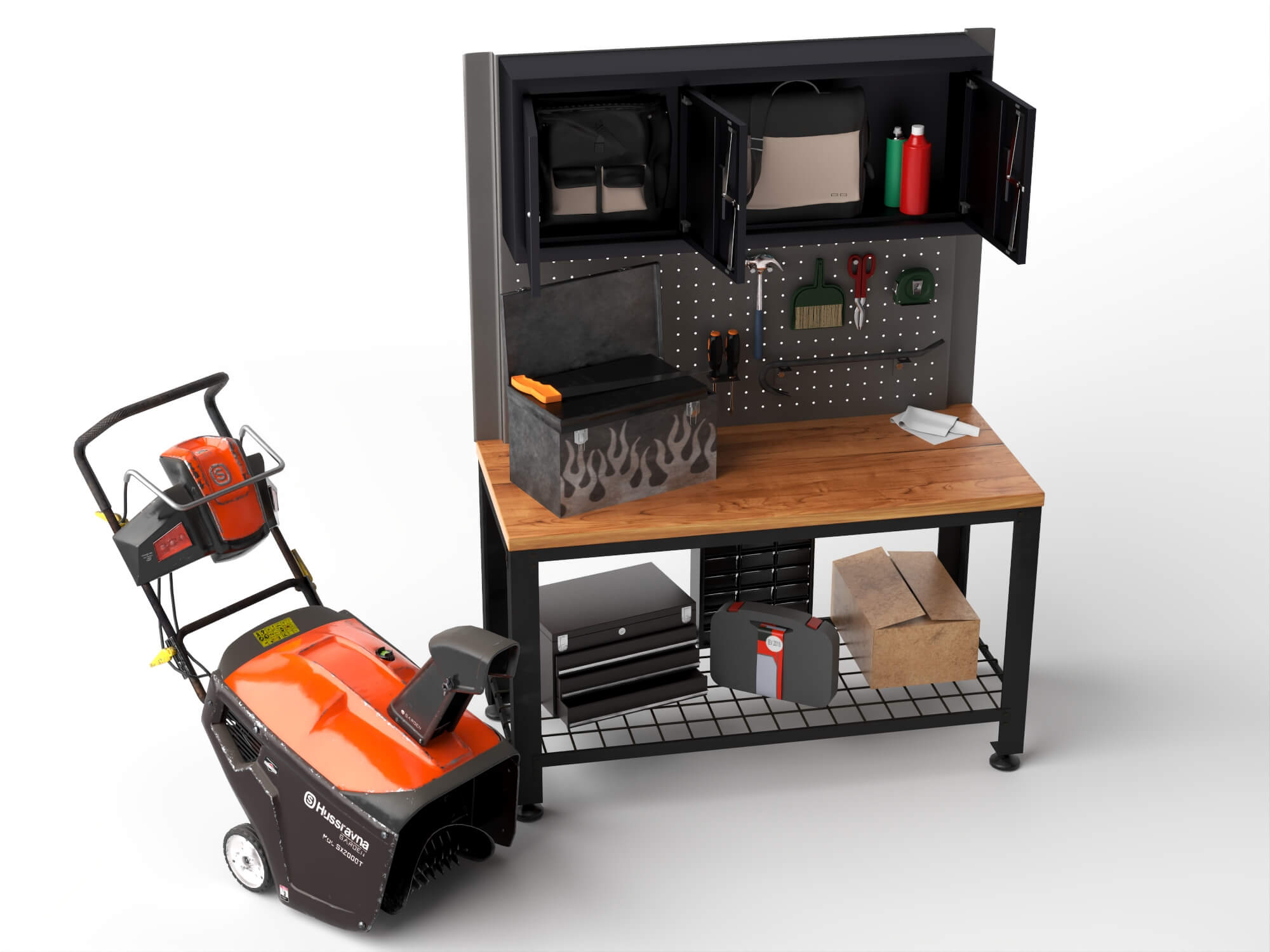 Garage and Garden Workshop Tools Asset Pack 3D Model