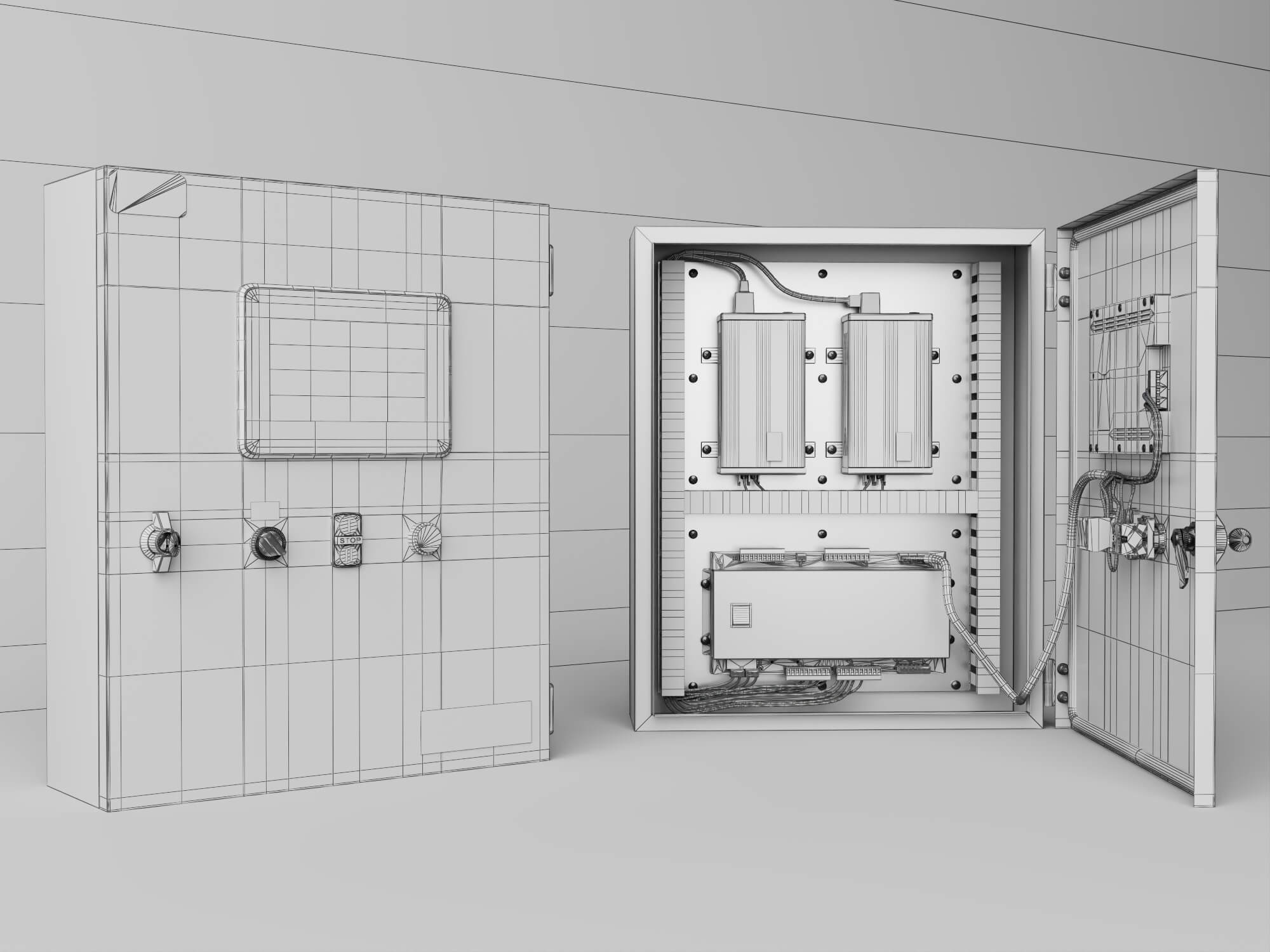 Industrial Control Panel 3D Model 3D Model