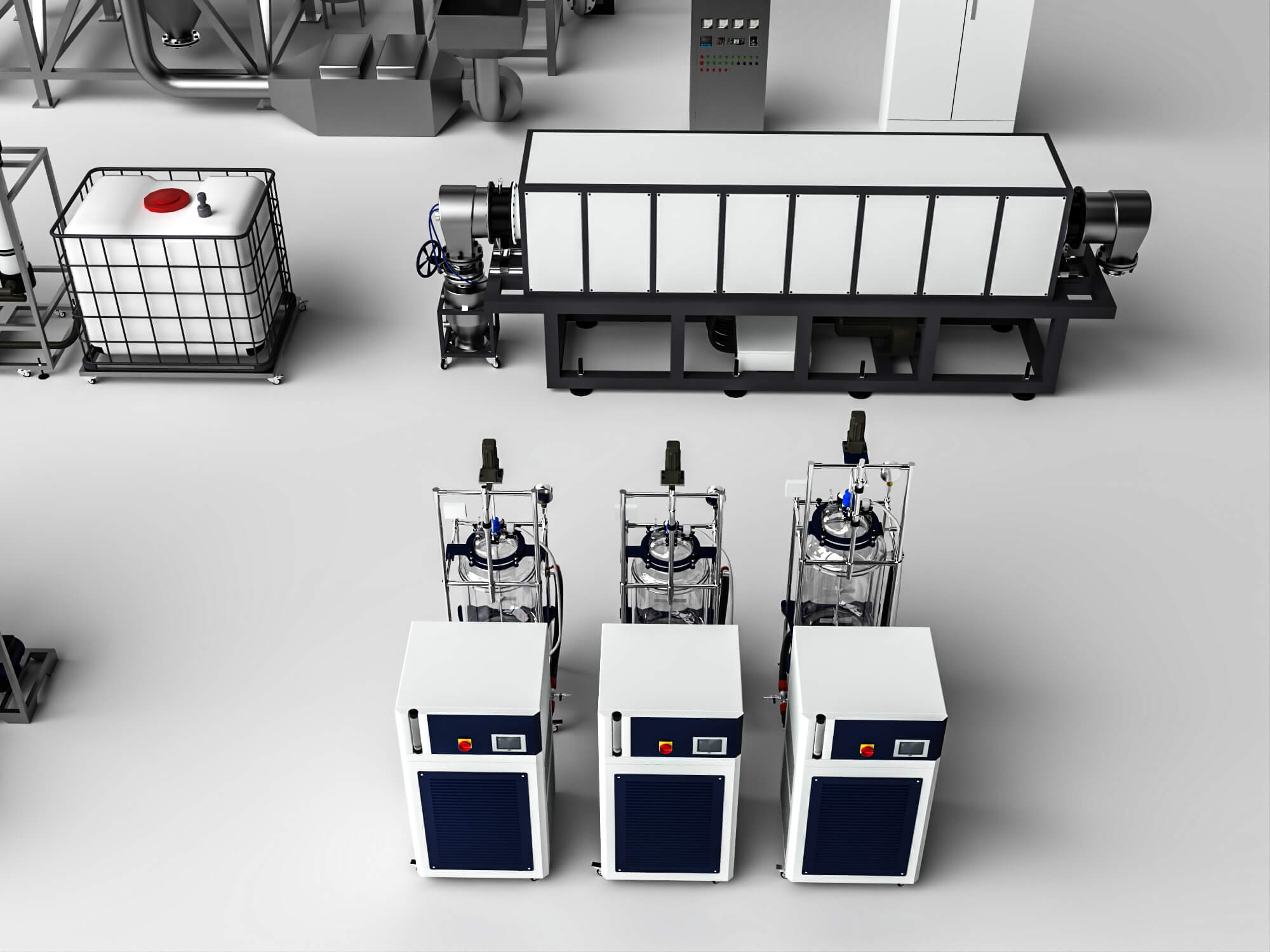 Industrial Water Treatment Equipment Set 3D Model