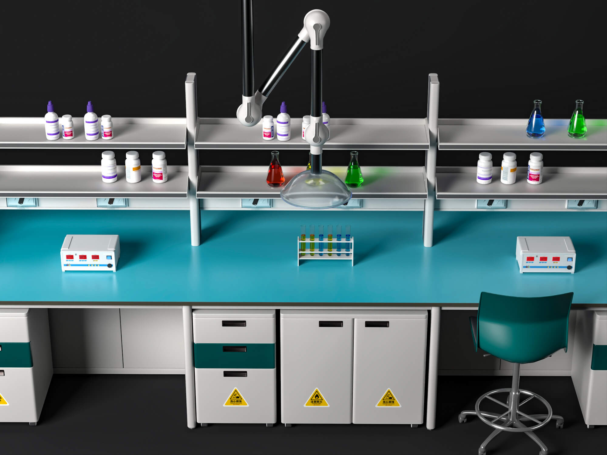 Laboratory Central Work Bench 3D Model