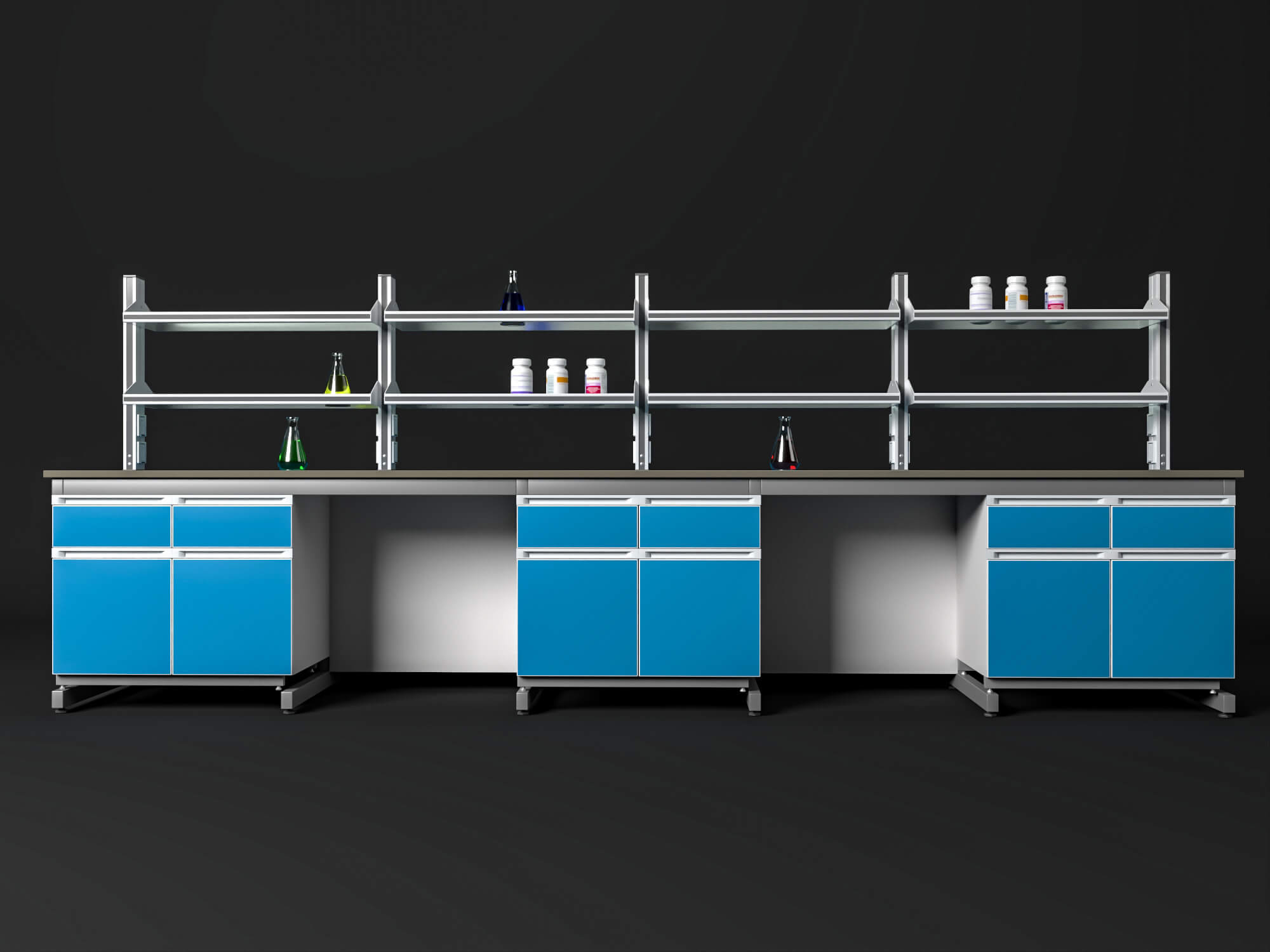 Laboratory Central Workbench 3D Model