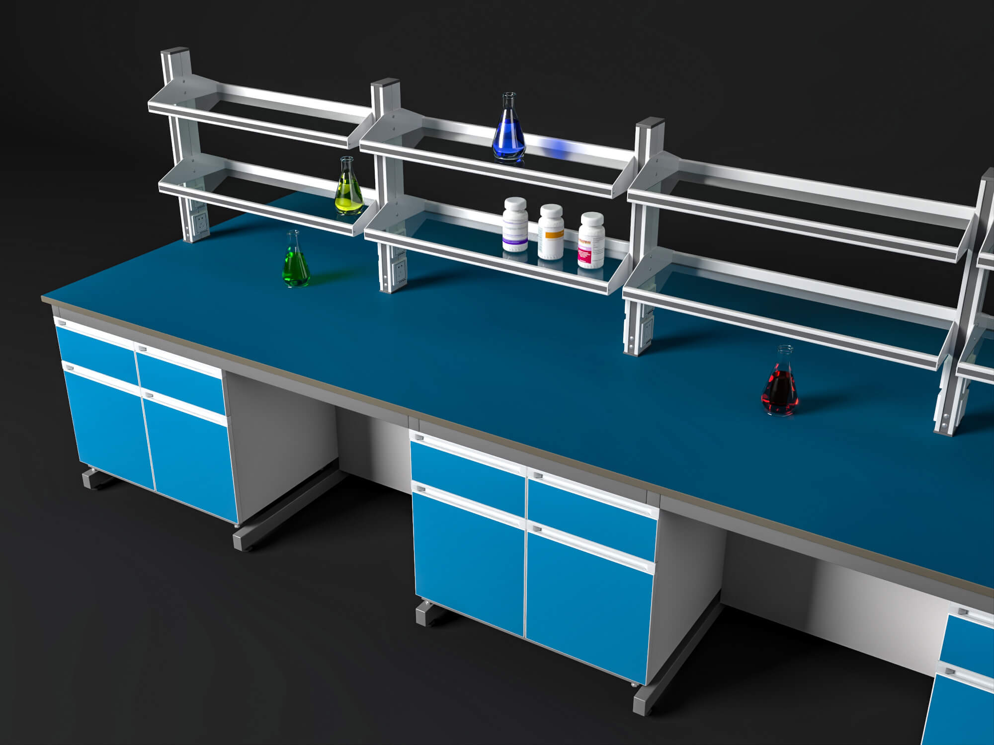 Laboratory Central Workbench 3D Model