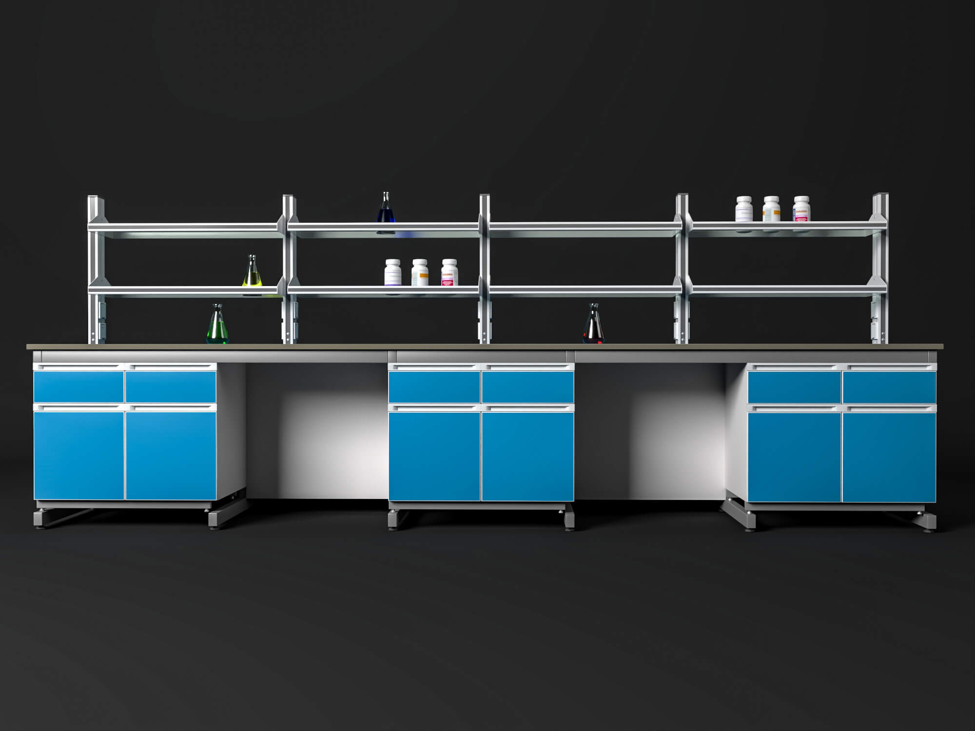 Laboratory Central Workbench 3D Model