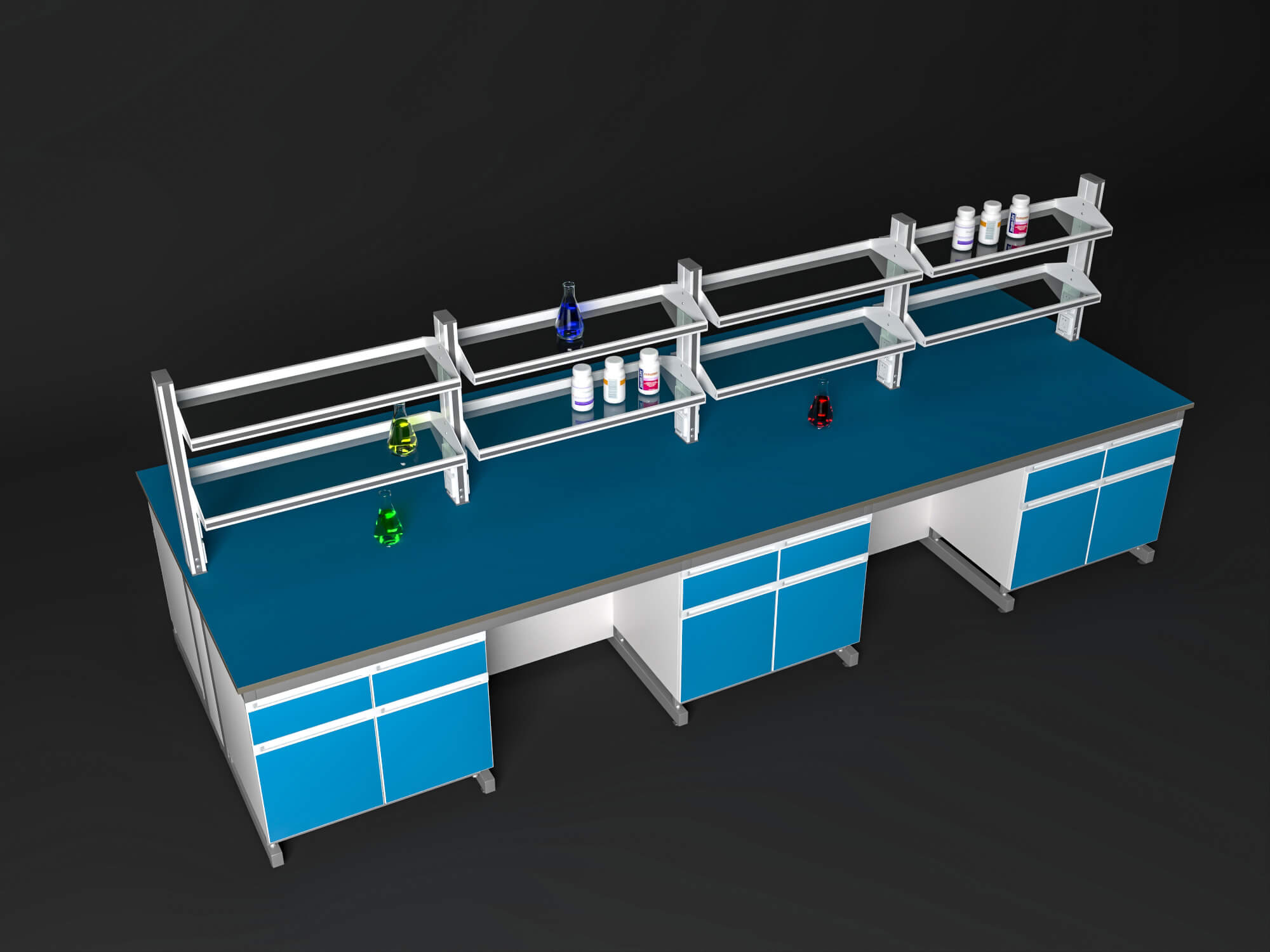 Laboratory Central Workbench 3D Model