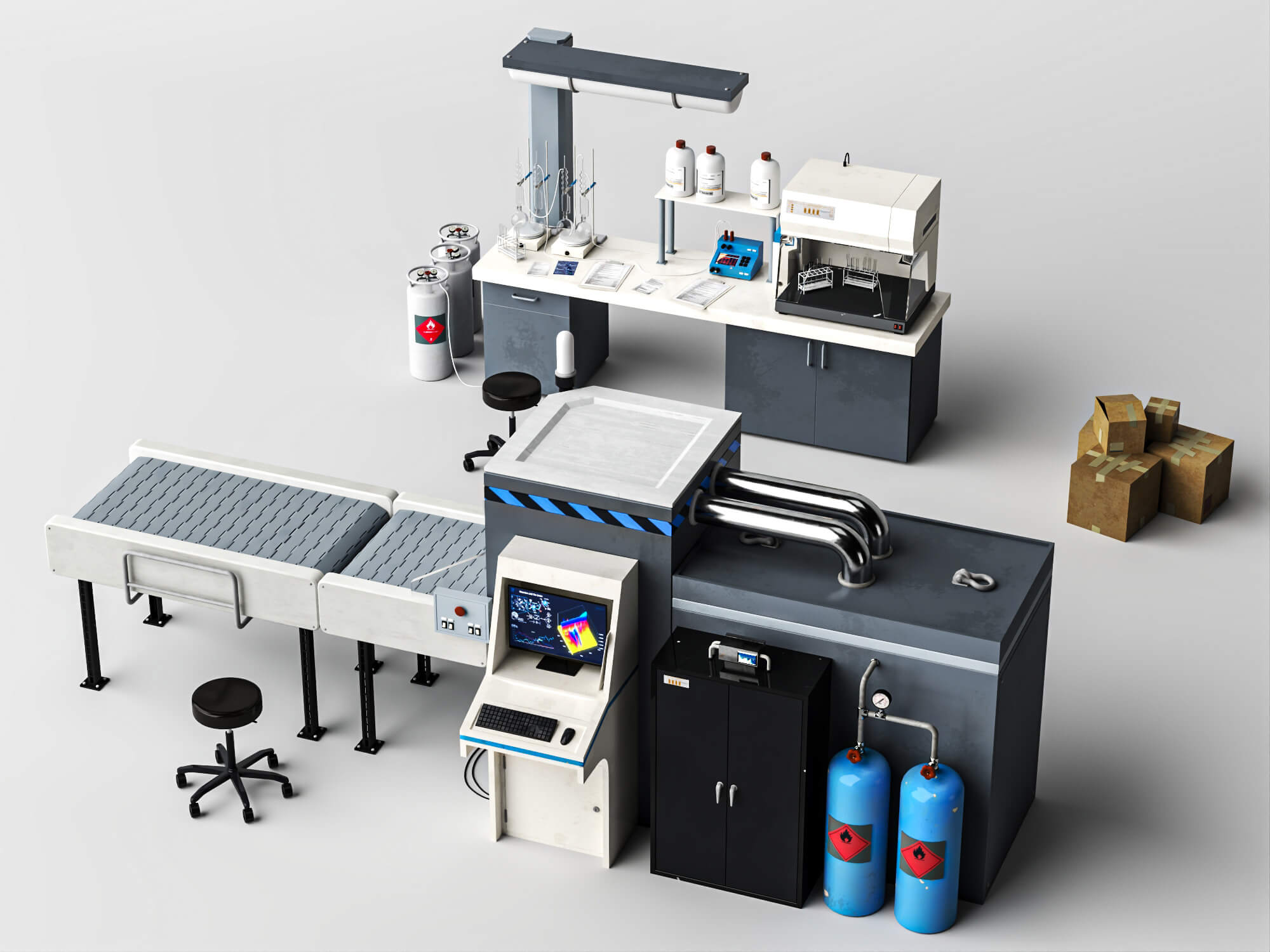 Laboratory Inspection Station 3D Model 3D Model