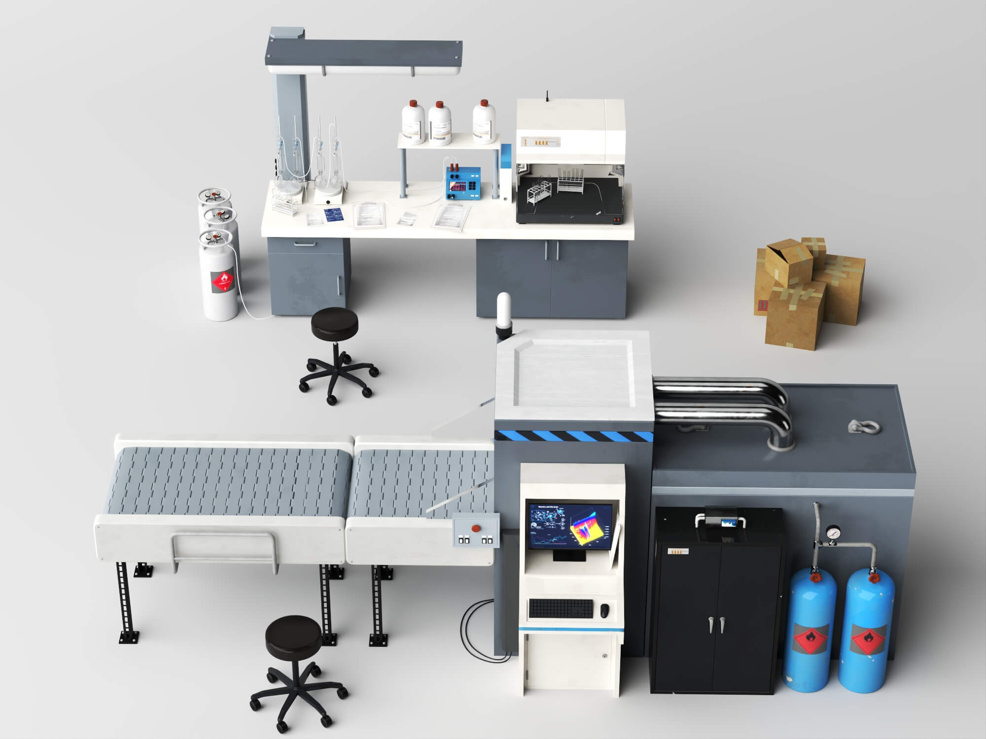 Laboratory Inspection Station 3D Model 3D Model