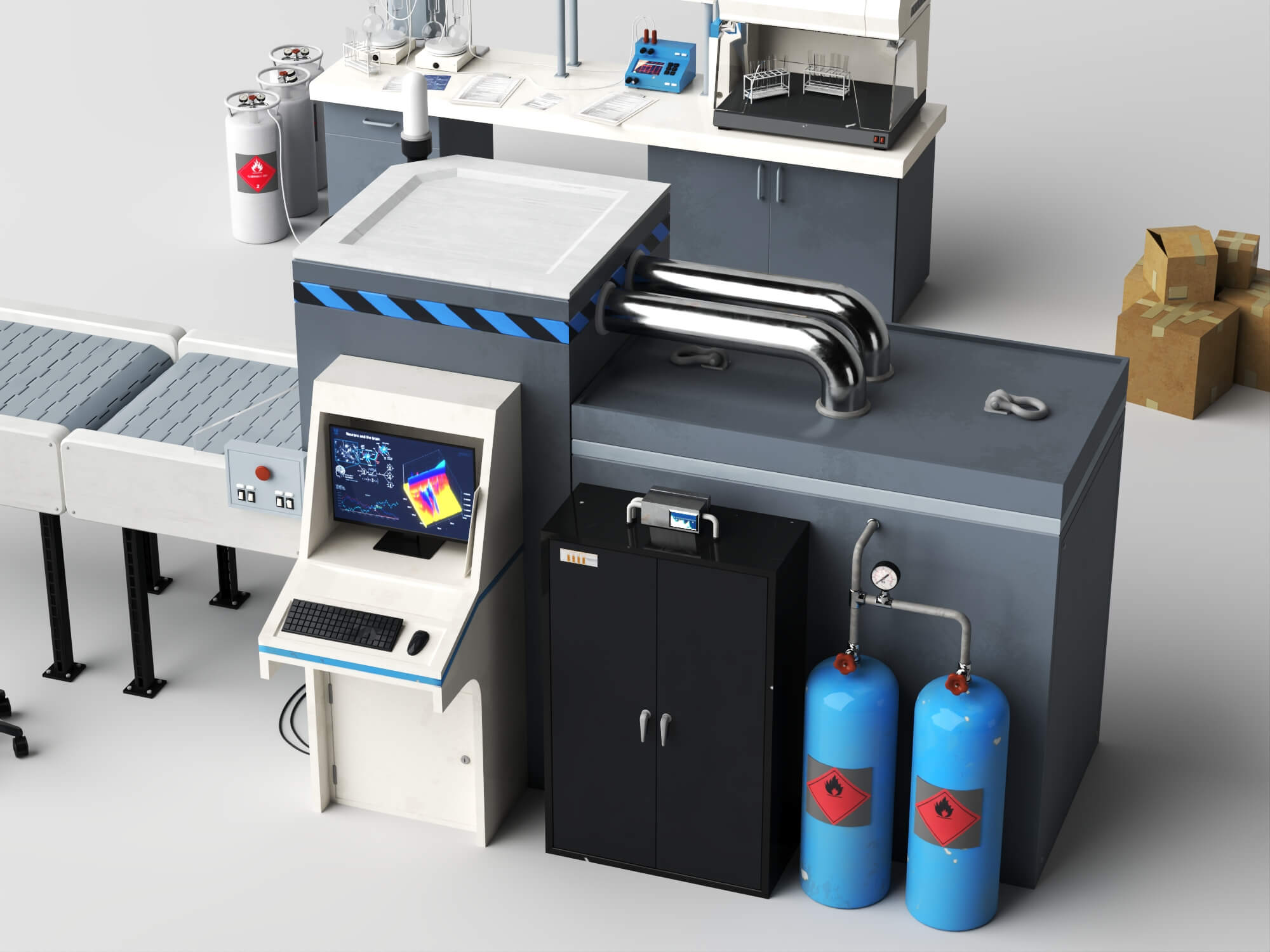 Laboratory Inspection Station 3D Model 3D Model