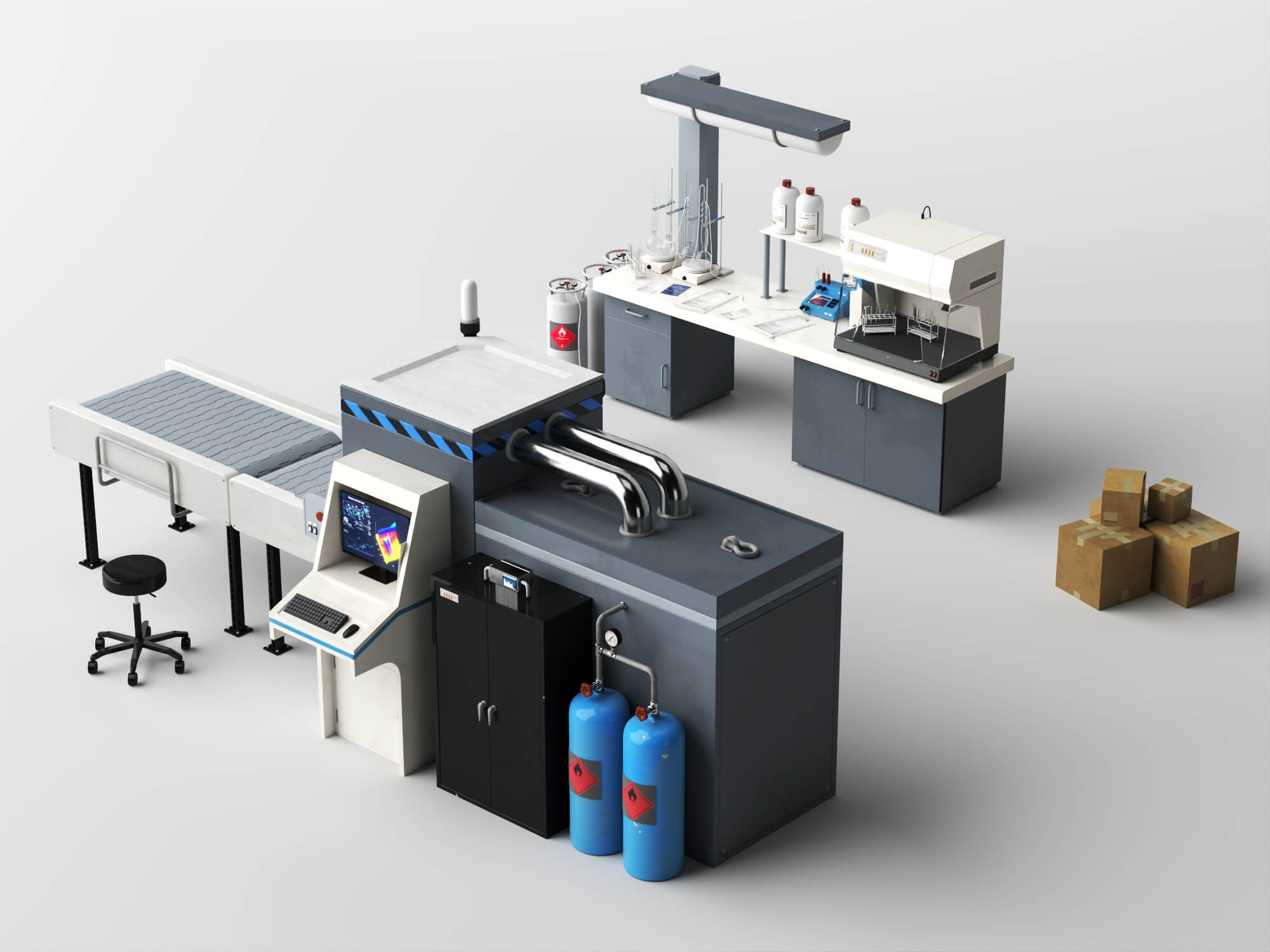 Laboratory Inspection Station 3D Model 3D Model