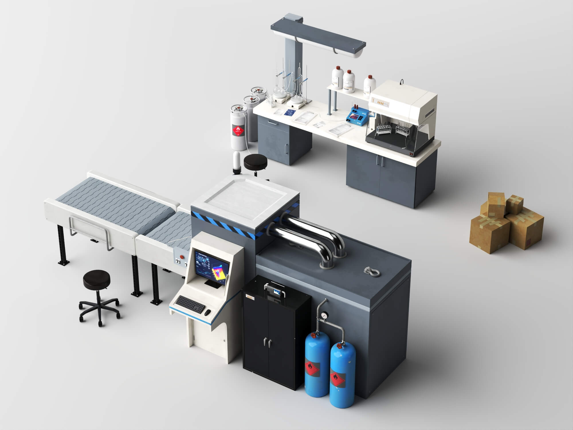 Laboratory Inspection Station 3D Model 3D Model