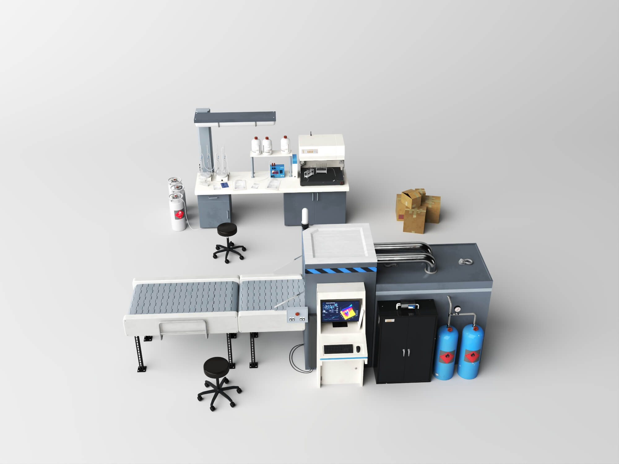 Laboratory Inspection Station 3D Model 3D Model