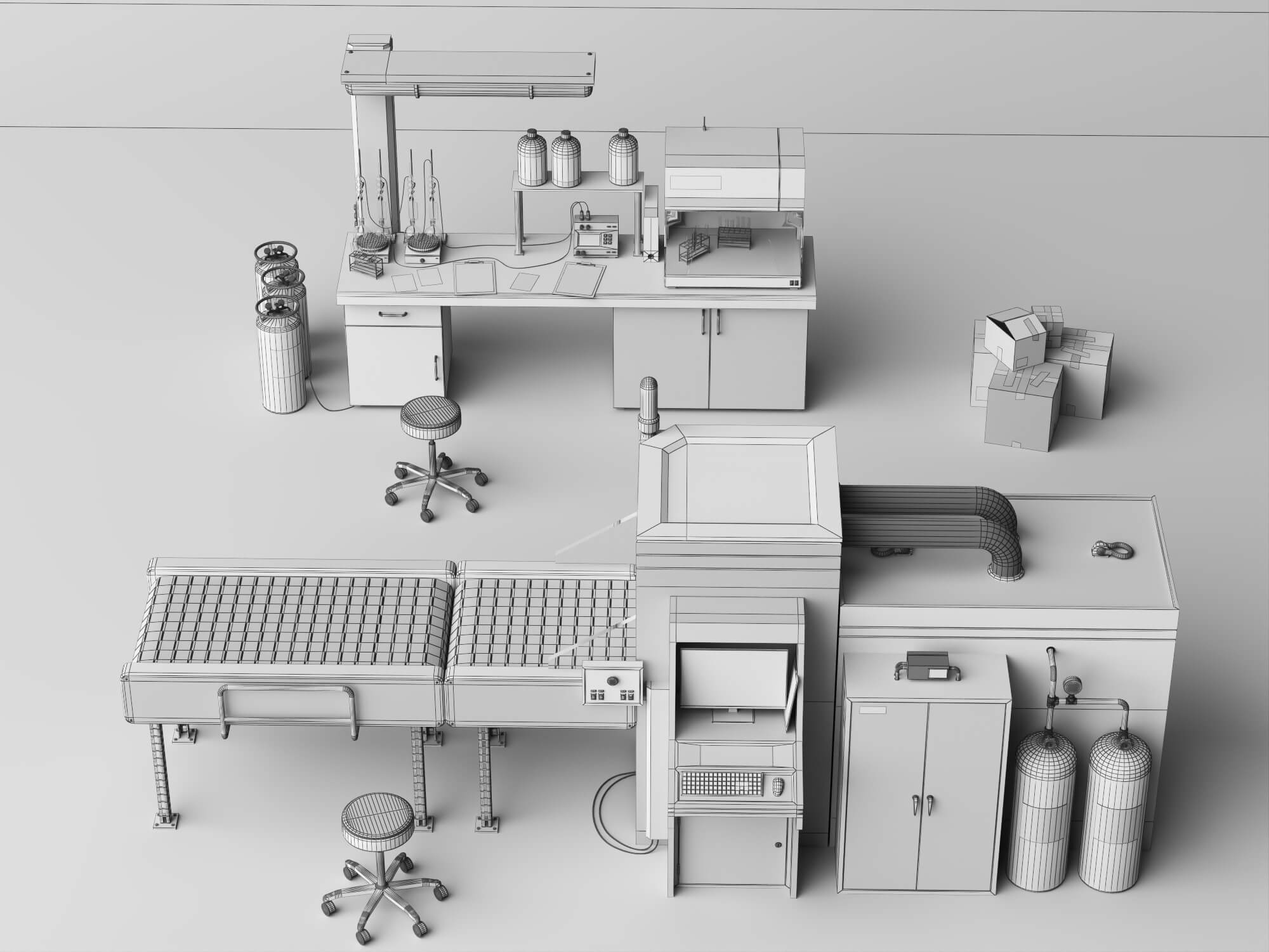 Laboratory Inspection Station 3D Model 3D Model
