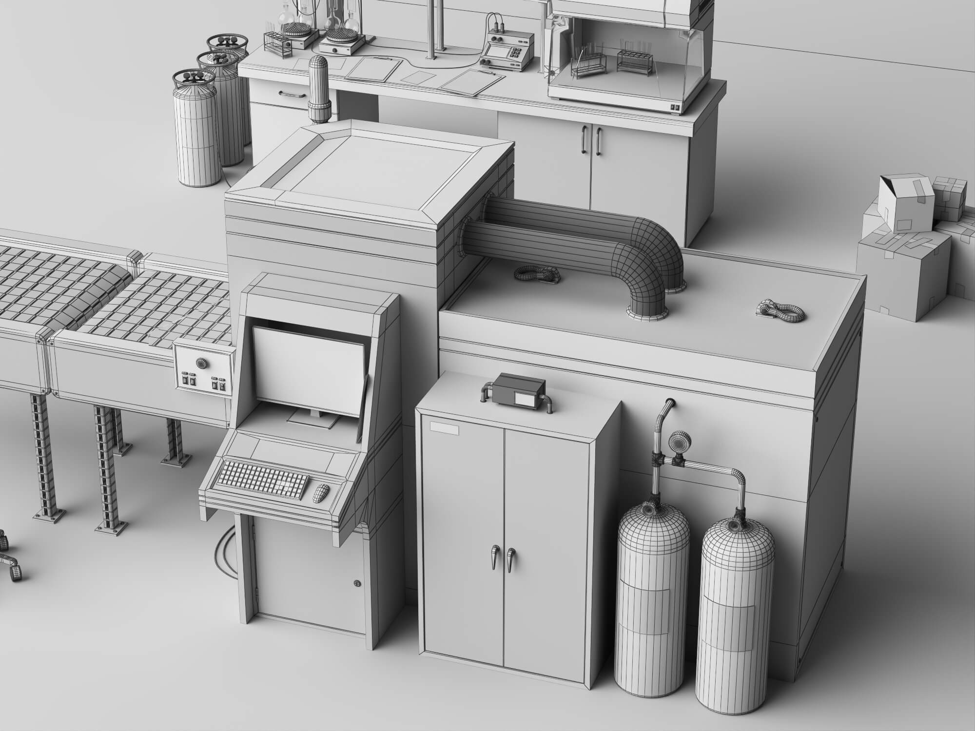 Laboratory Inspection Station 3D Model 3D Model